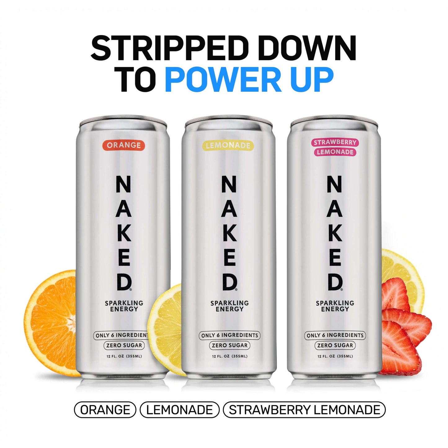 Strawberry Lemonade Naked Sparkling Energy - Strawberry Lemonade for Easy Daily Protein Drinks