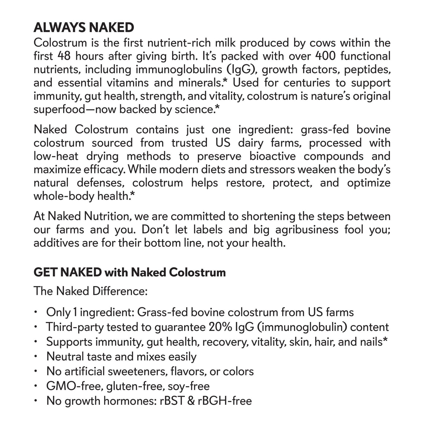 Grass-Fed Colostrum Powder - Colostrum Powder for Easy Mixing at Home or On the Go