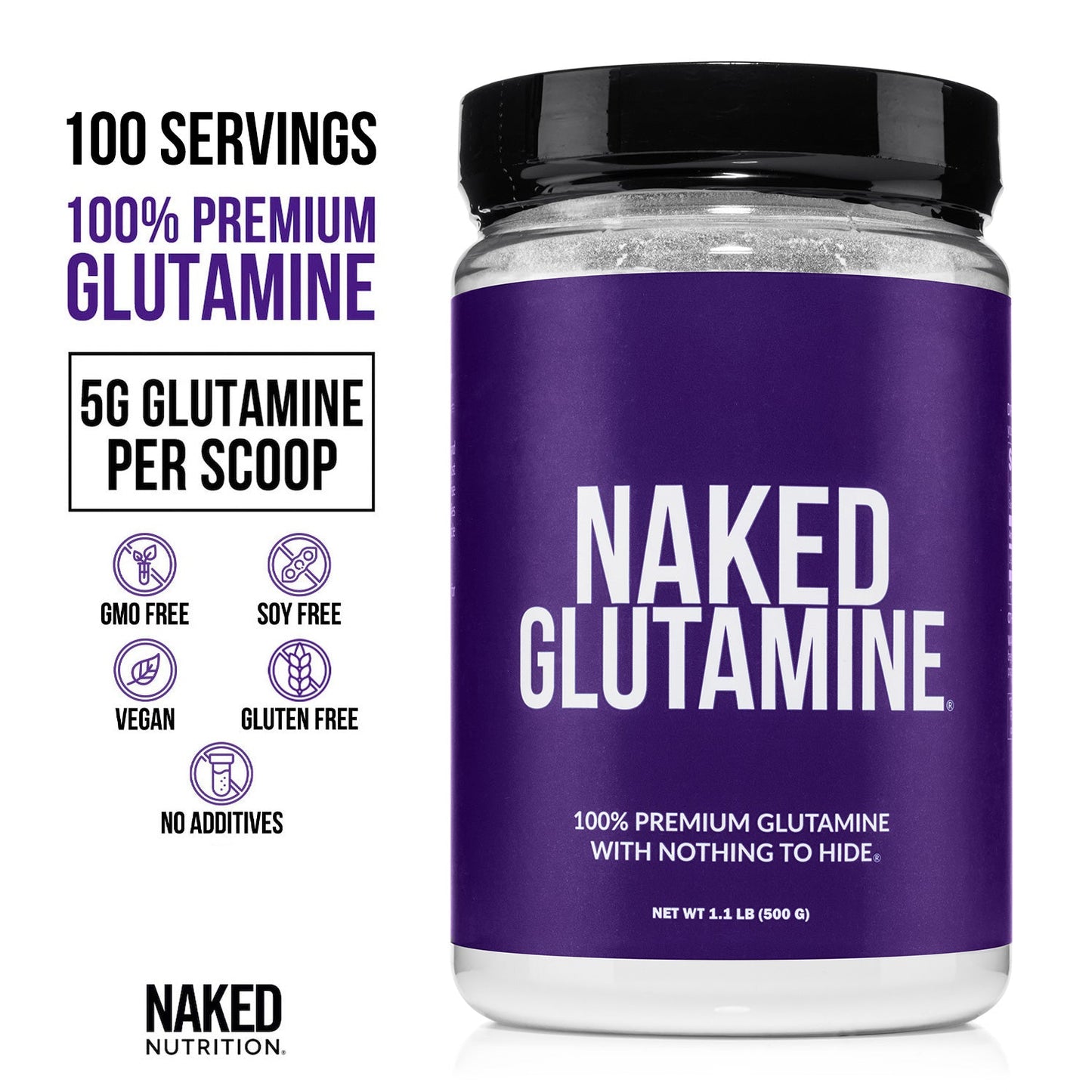 Glutamine Powder - 1.1LB for Flexible Active-Nutrition Use