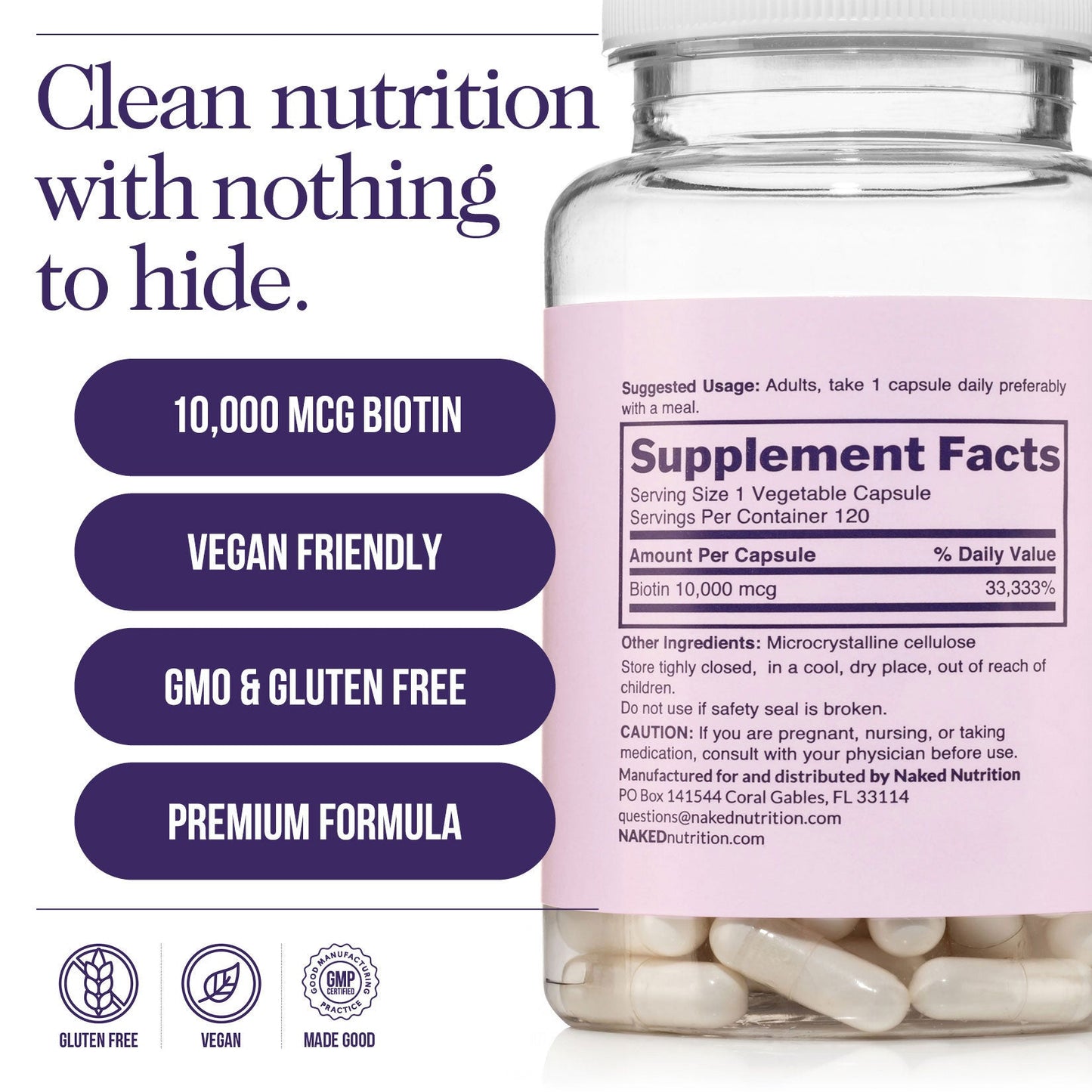 Daily Biotin Supplement - Biotin with a Practical Nutrition Supplement Format