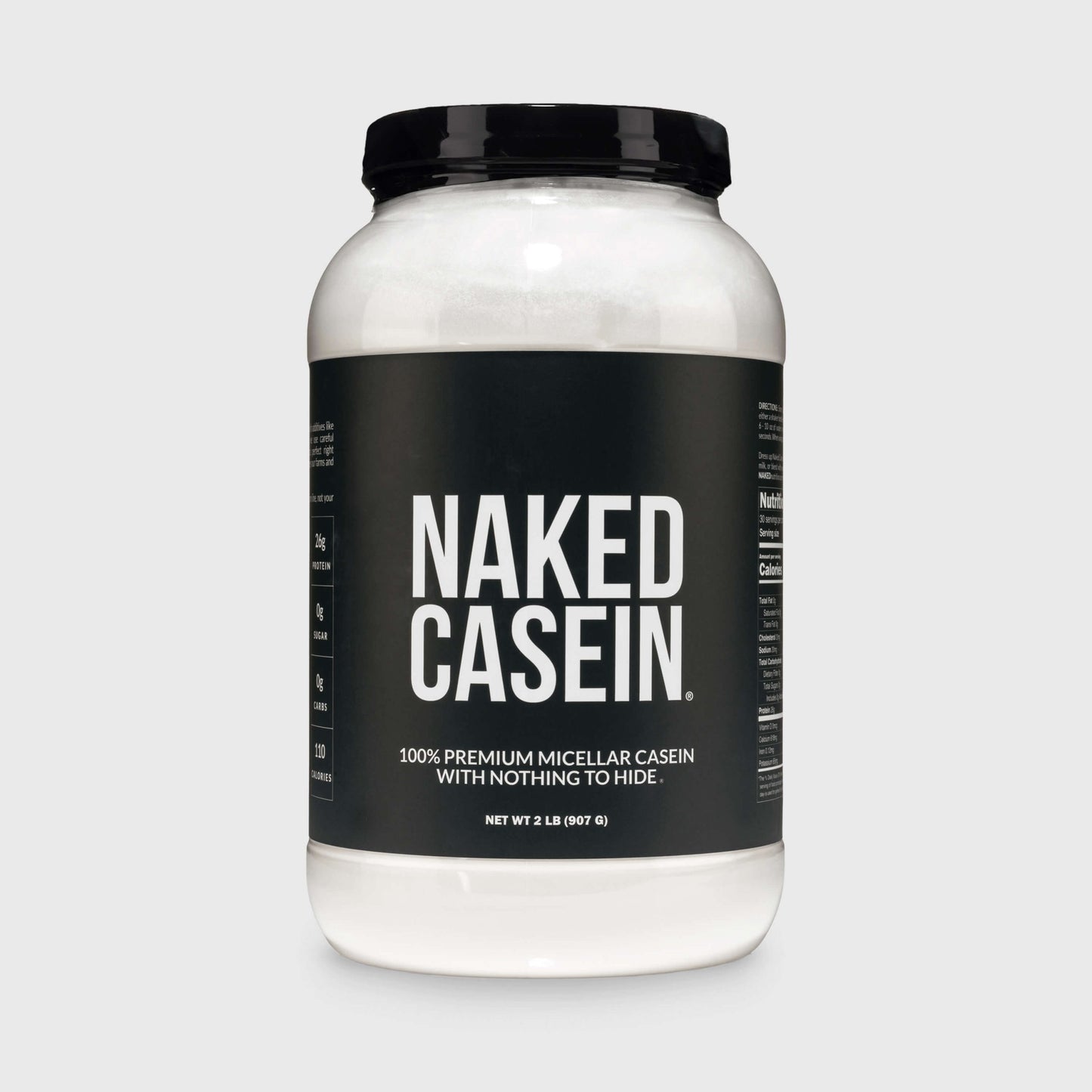 Micellar Casein Protein Powder - Unflavored - Standard Size with a Straightforward Protein Formula