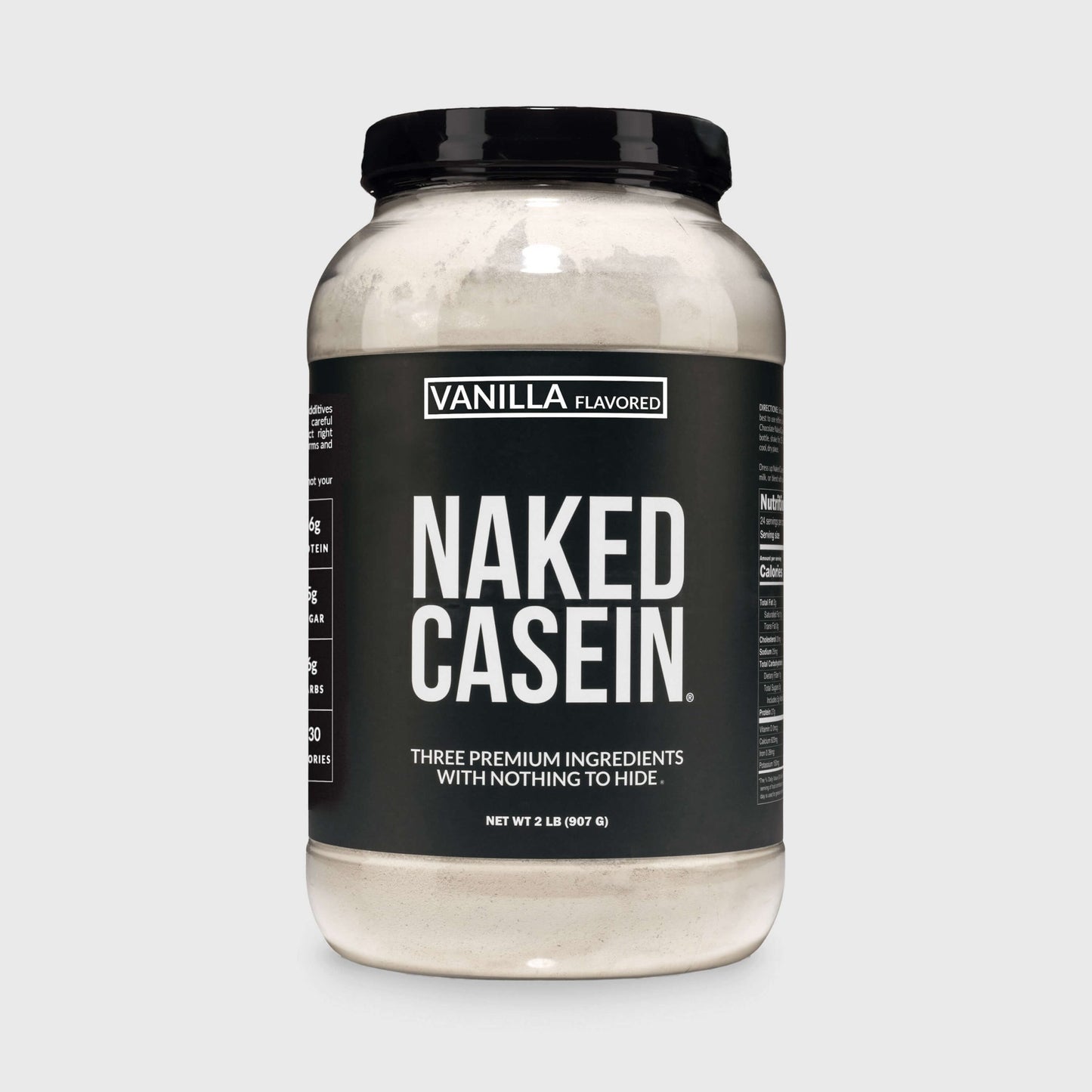 Vanilla Casein Protein Powder - Vanilla - Standard Size with a Straightforward Protein Formula