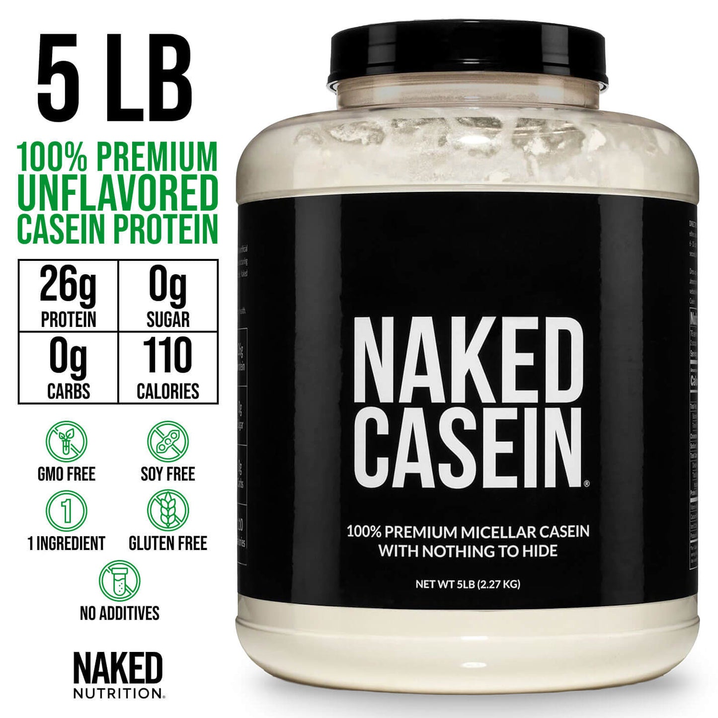 Micellar Casein Protein Powder - Unflavored - Value Size with a Straightforward Protein Formula