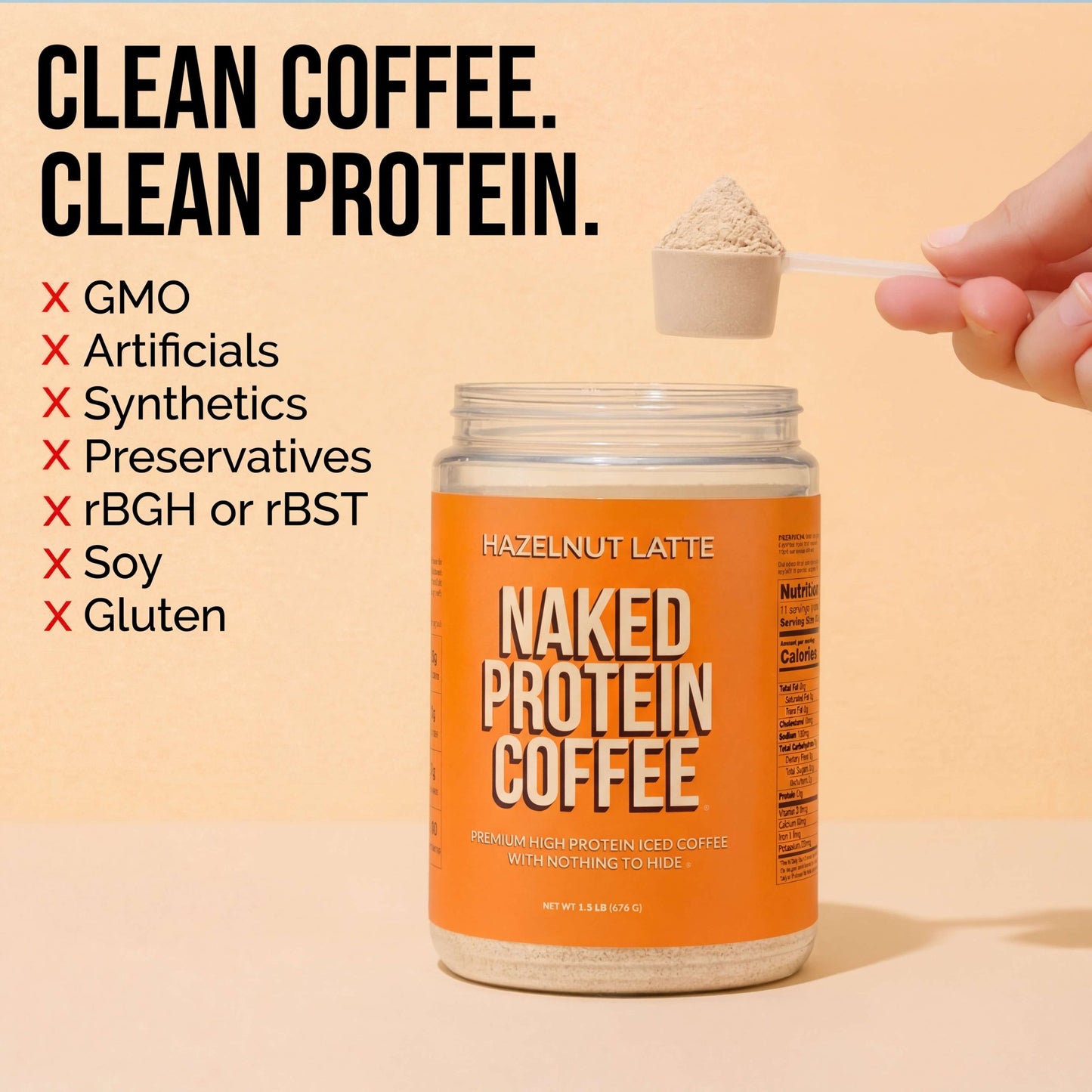 Hazelnut Latte Protein Iced Coffee - Hazelnut Latte for Easy Mixing at Home or On the Go