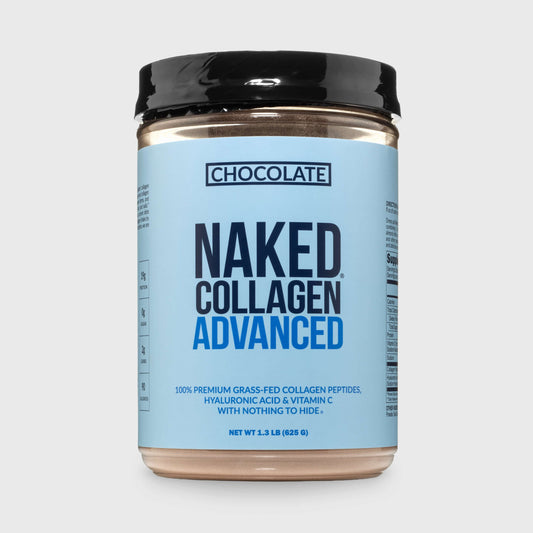 Chocolate Collagen Peptides with Hyaluronic Acid - Chocolate Advanced Collagen Peptides for Easy Mixing at Home or On the Go