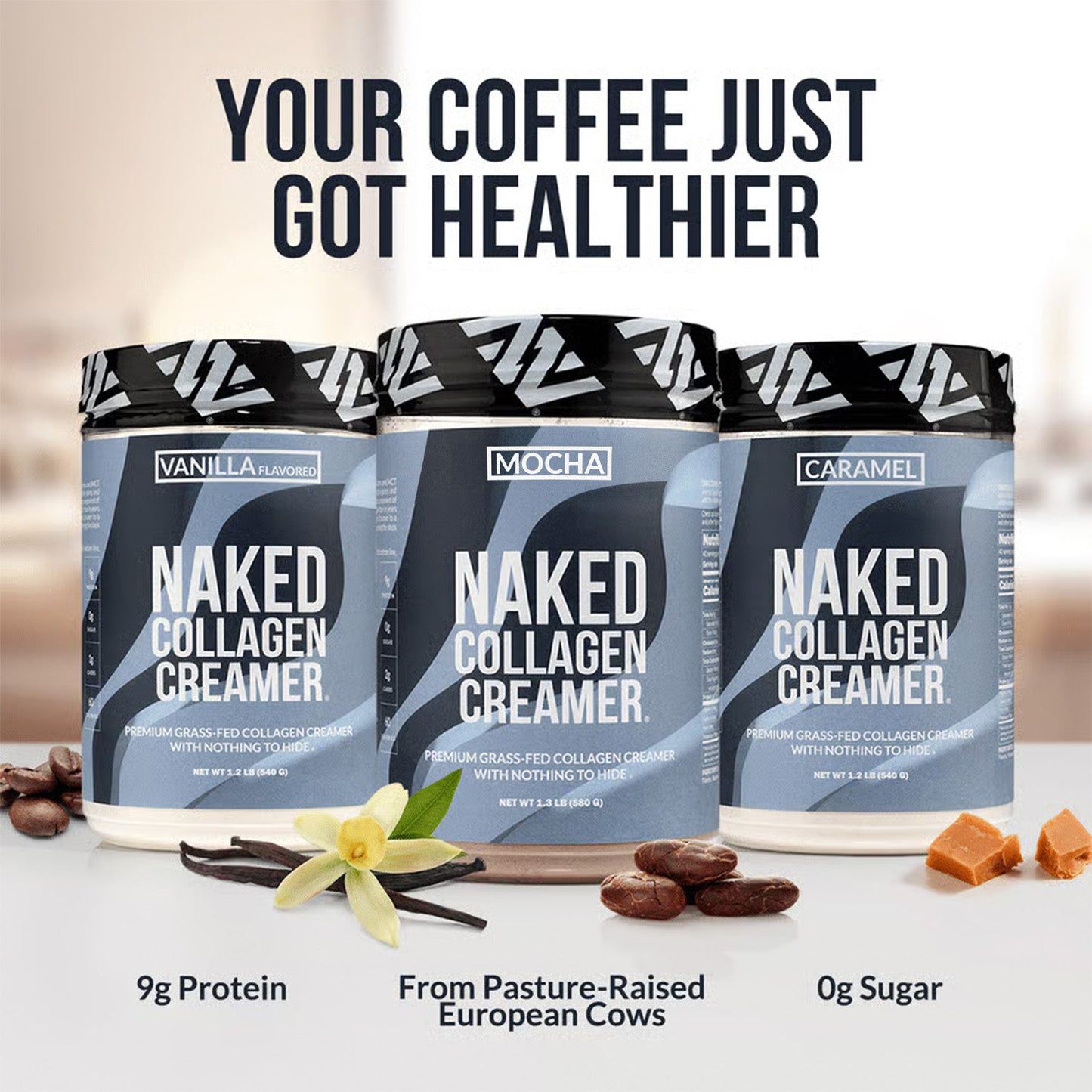 Mocha Coffee Creamer - Mocha Collagen Creamer for Easy Mixing at Home or On the Go