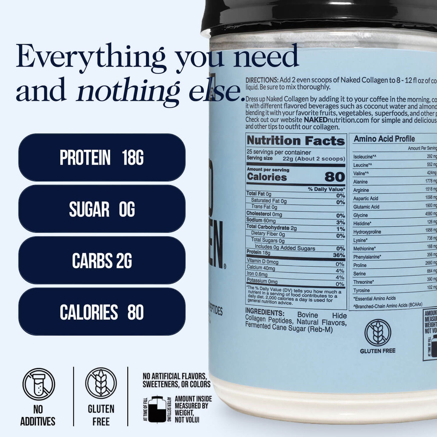 Vanilla Collagen Peptides Powder - Vanilla Collagen Peptides for Easy Mixing at Home or On the Go