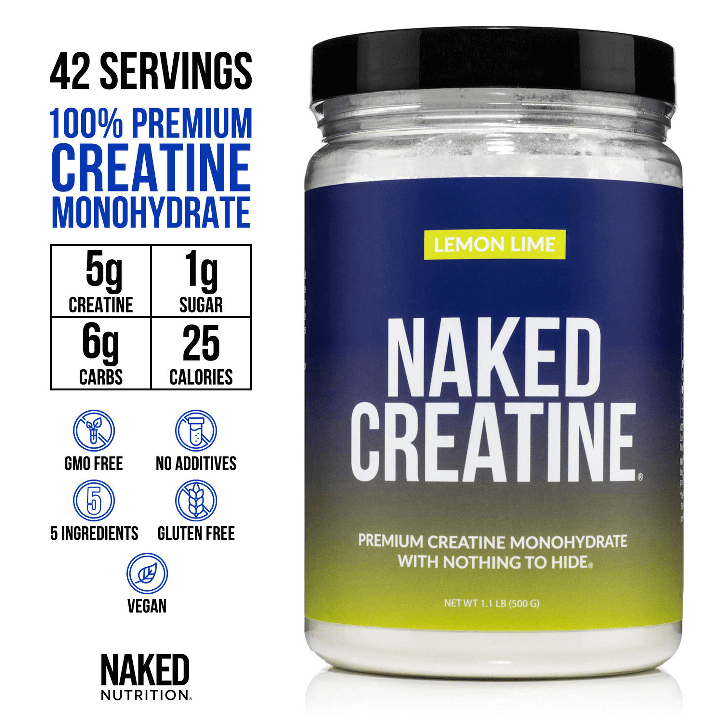 Lemon Lime Creatine Monohydrate Powder - Lemon Lime for Flexible Active-Nutrition Use