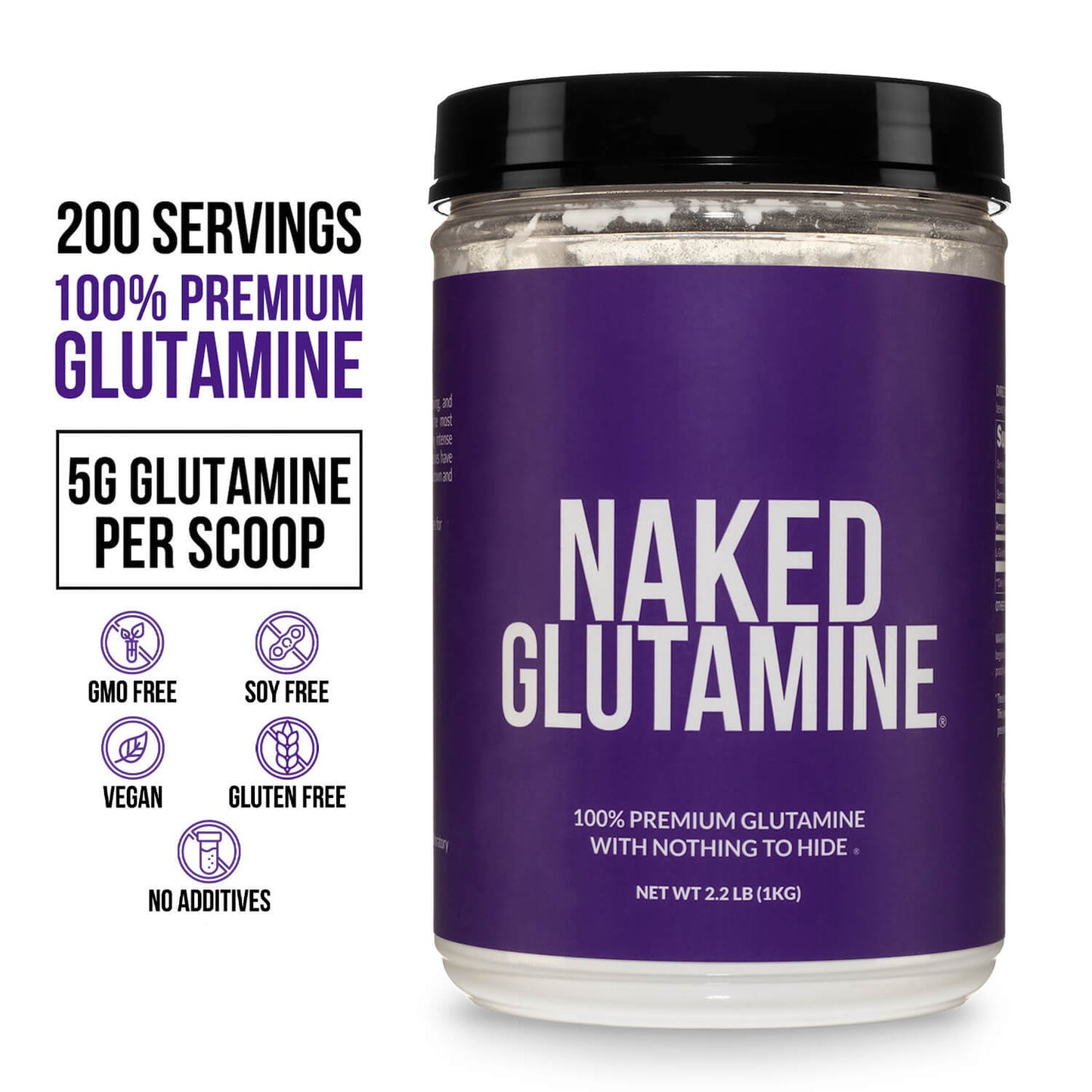 Glutamine Powder - 2.2LB for Flexible Active-Nutrition Use