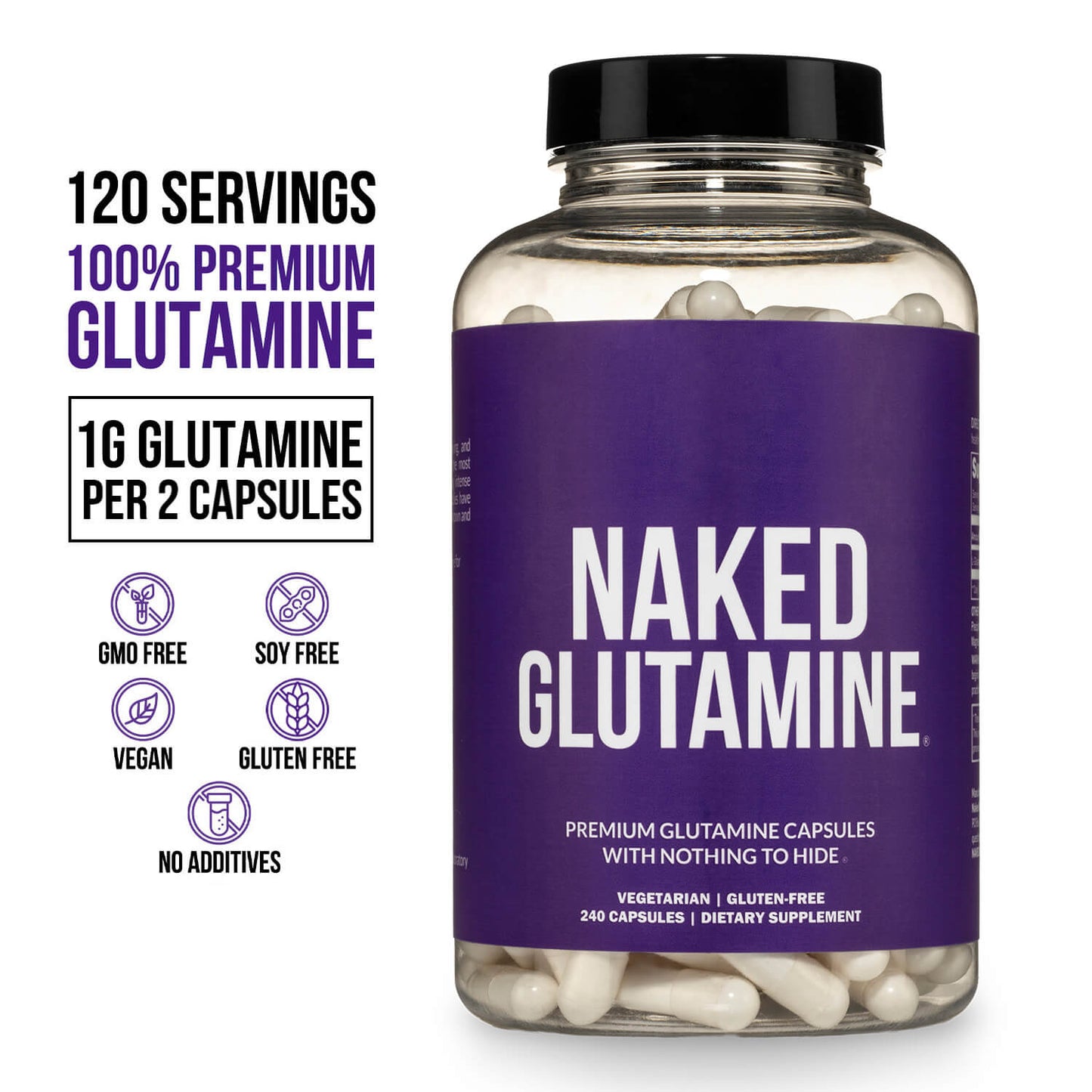 Glutamine Capsules - Capsules for Flexible Active-Nutrition Use