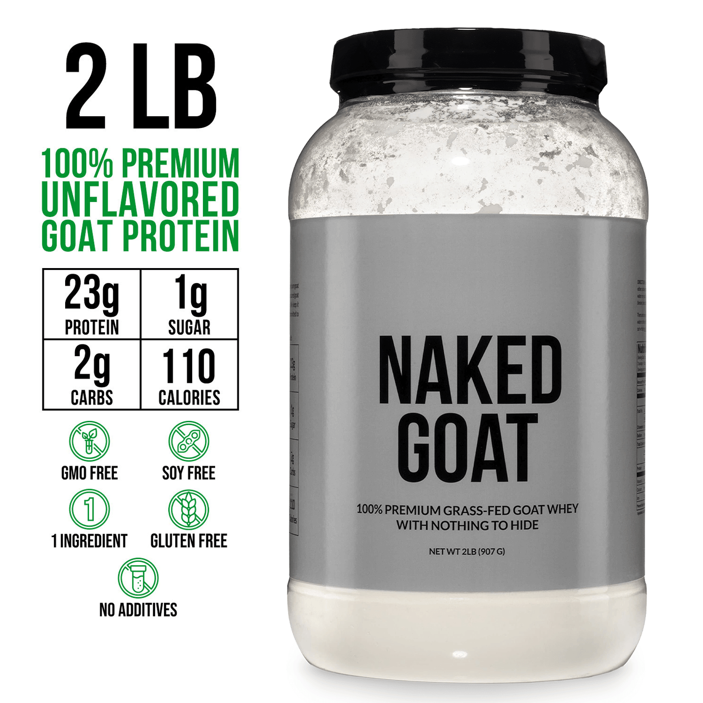 Goat Whey Protein Powder - Unflavored with a Straightforward Protein Formula