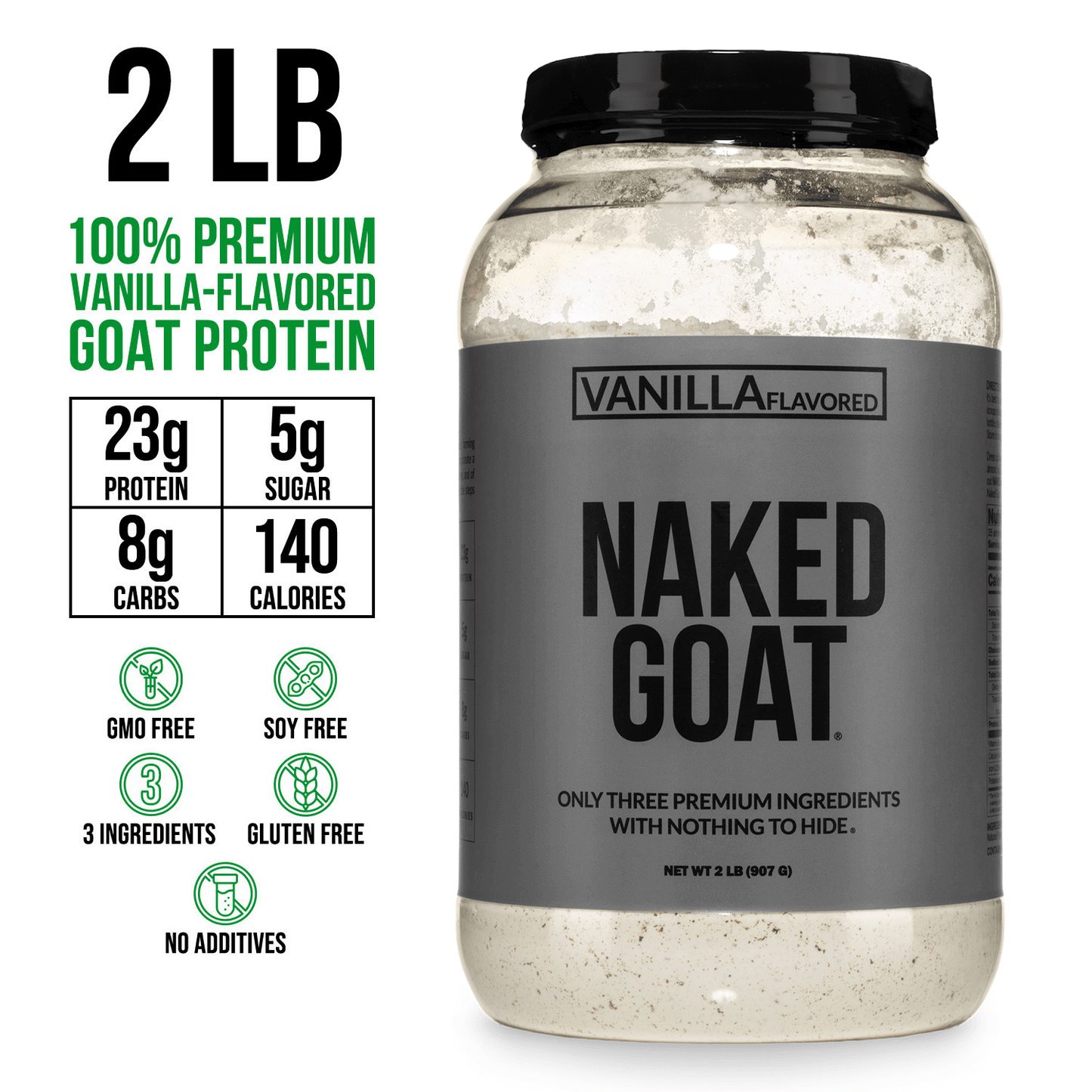 Vanilla Goat Whey Protein Powder - Vanilla with a Straightforward Protein Formula