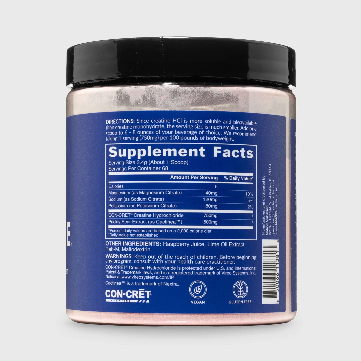 Raspberry Lime Creatine HCl Powder - Raspberry Lime for Flexible Active-Nutrition Use