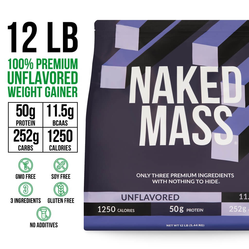 Mass Gainer Protein Supplement - Unflavored 12LB for Blending into Daily Nutrition Shakes