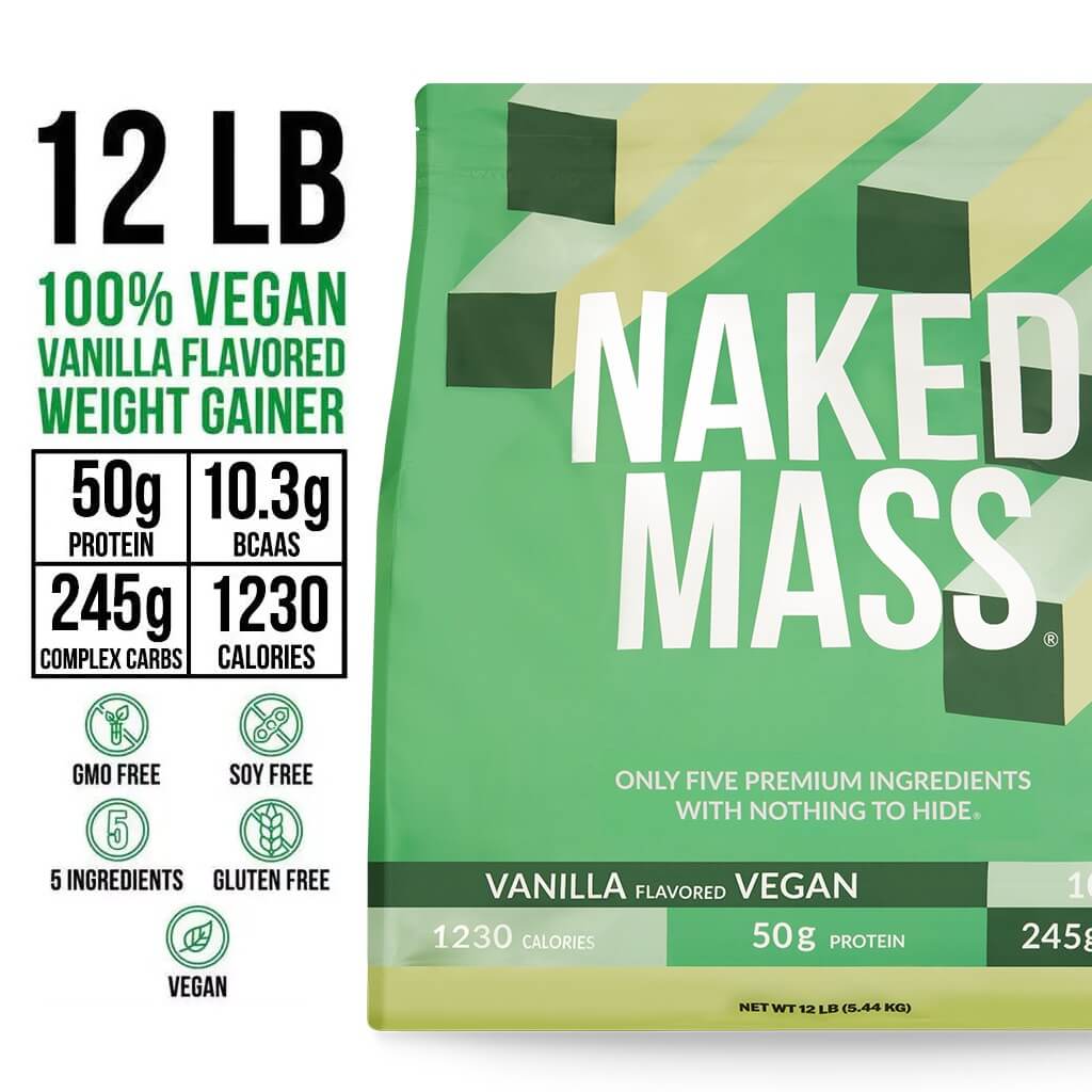 Vanilla Vegan Mass Gainer Supplement - Vanilla (Vegan) 12LB for Blending into Daily Nutrition Shakes