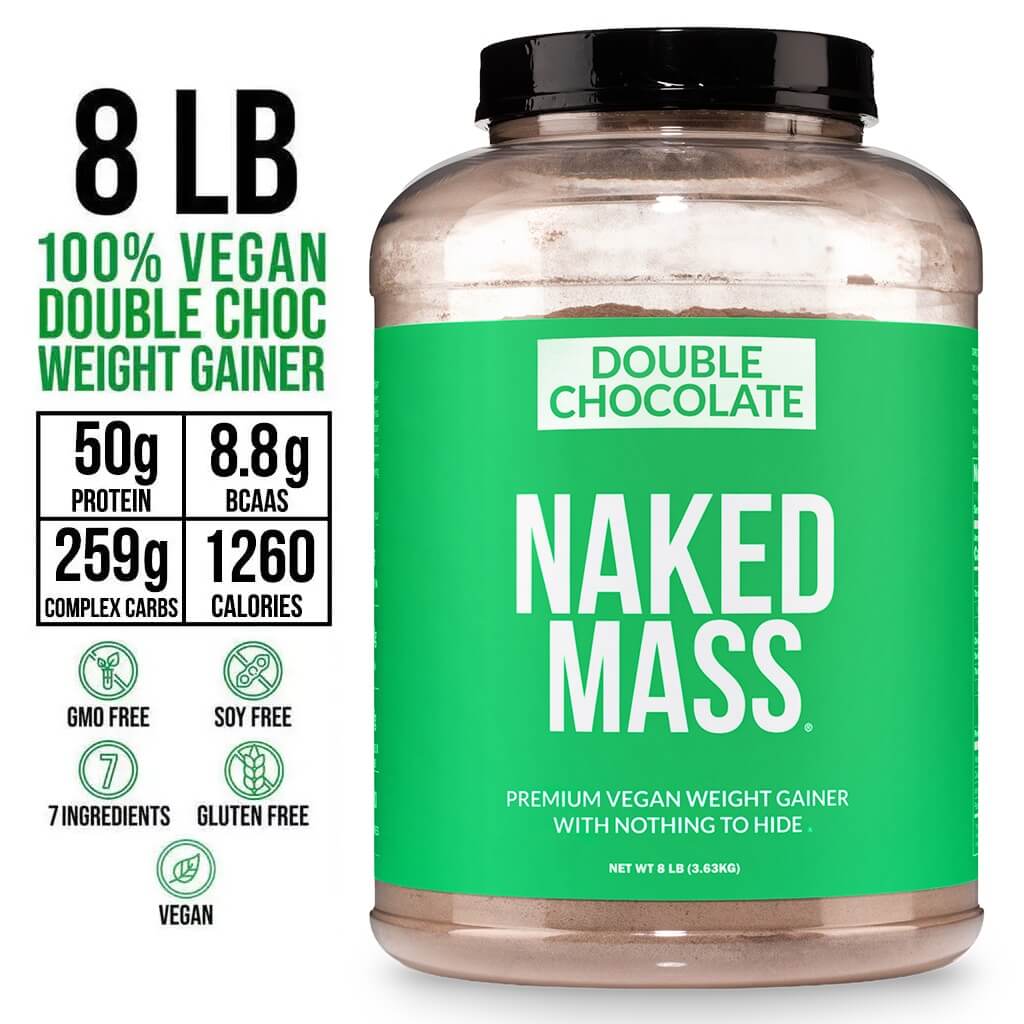 Double Chocolate Vegan Mass Gainer Supplement - Double Chocolate (Vegan) for Blending into Daily Nutrition Shakes