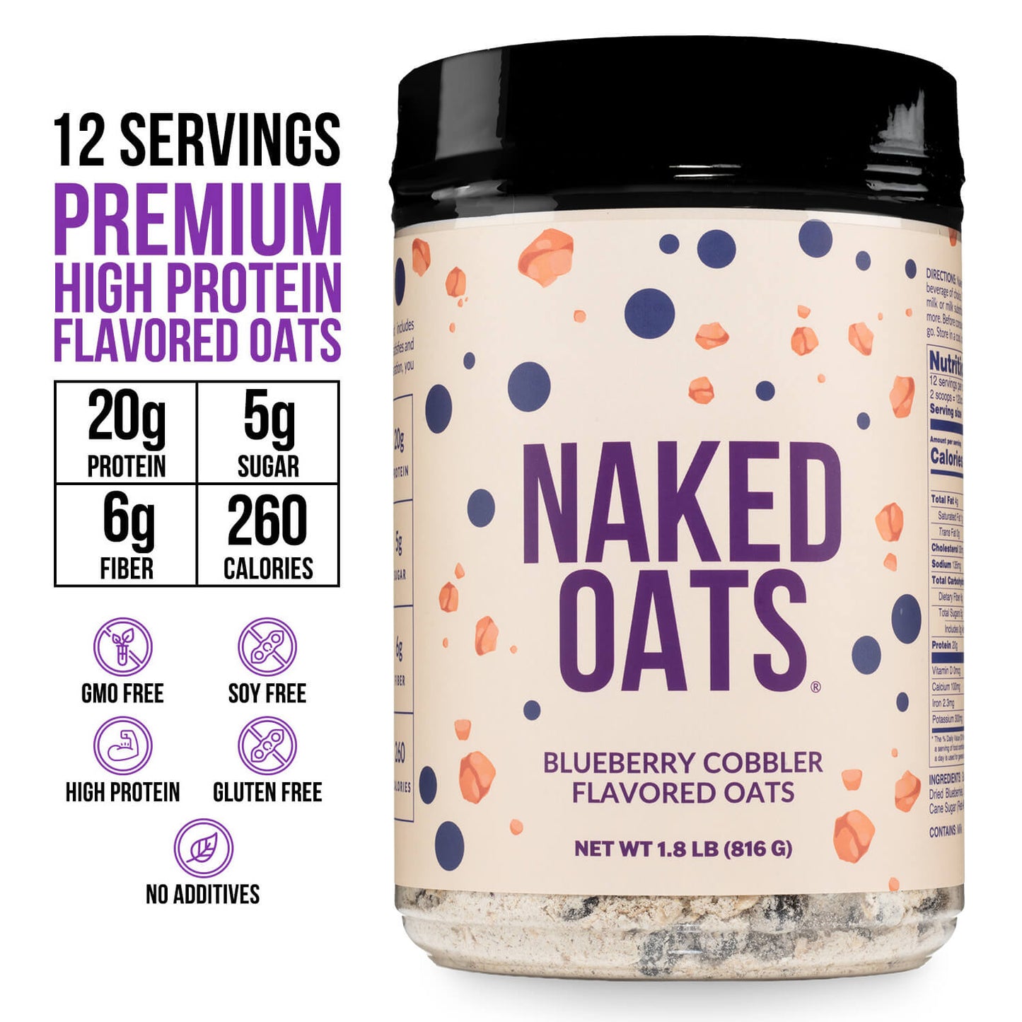 Blueberry Cobbler Protein Oats - Blueberry Cobbler with an Easy-Prep Protein Oat Formula