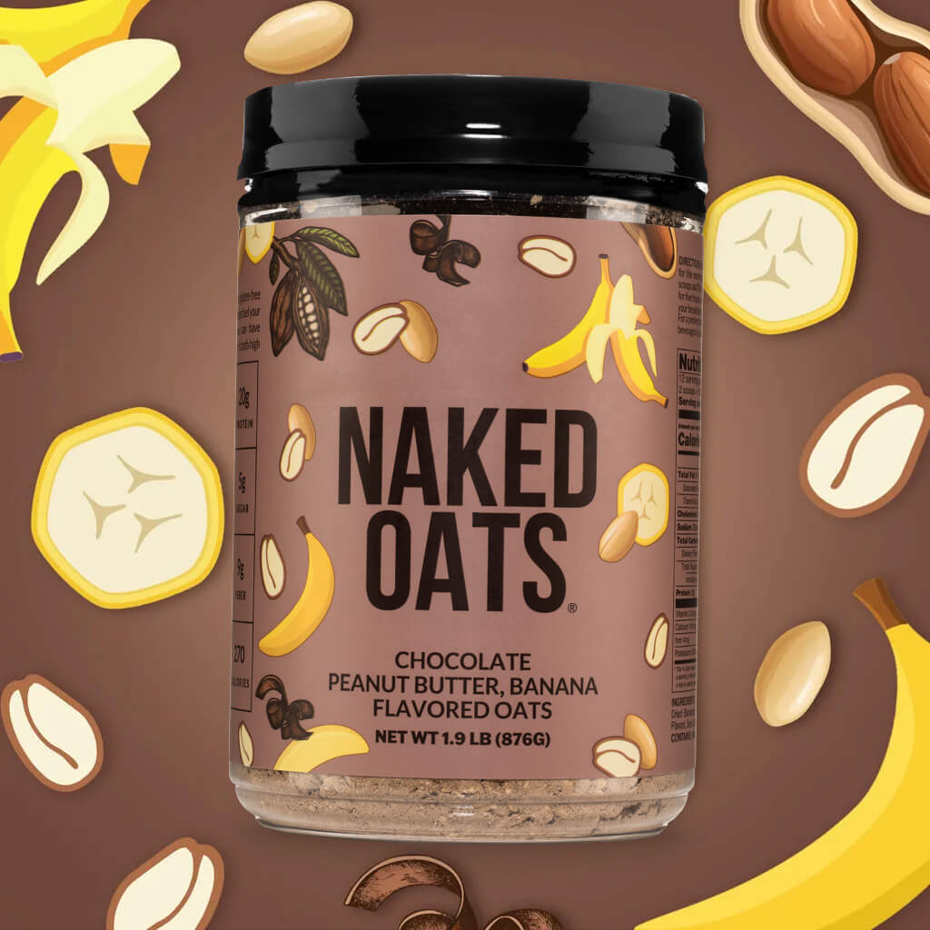 Chocolate Peanut Butter Banana Protein Oats - Chocolate PB Banana with an Easy-Prep Protein Oat Formula