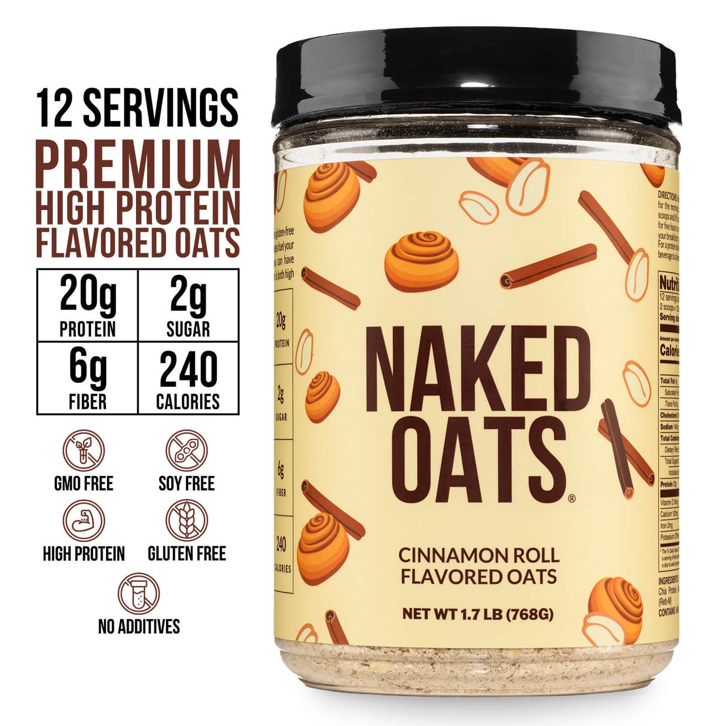 Cinnamon Roll Protein Oats - Cinnamon Roll with an Easy-Prep Protein Oat Formula