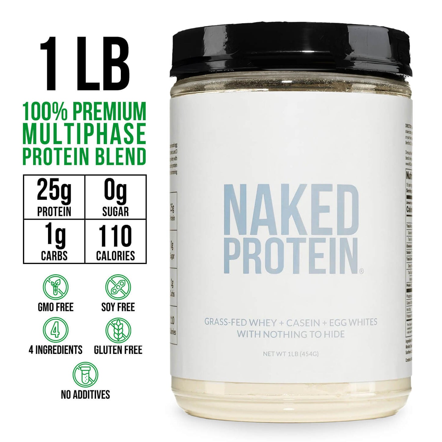 Protein Powder Blend - 1LB Egg Whey & Casein Protein Blend - 1LB with a Straightforward Protein Formula