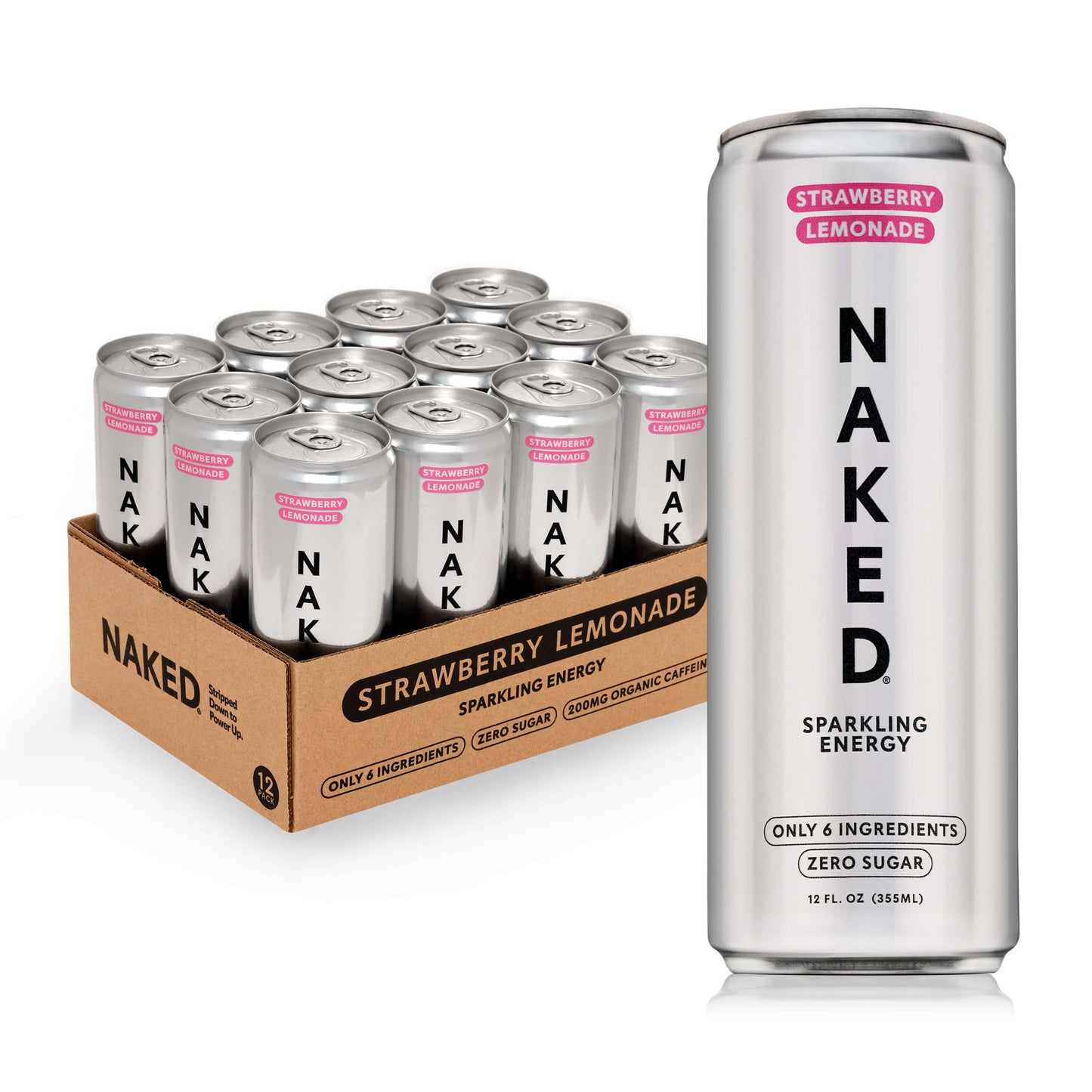 Strawberry Lemonade Naked Sparkling Energy - Strawberry Lemonade for Easy Daily Protein Drinks