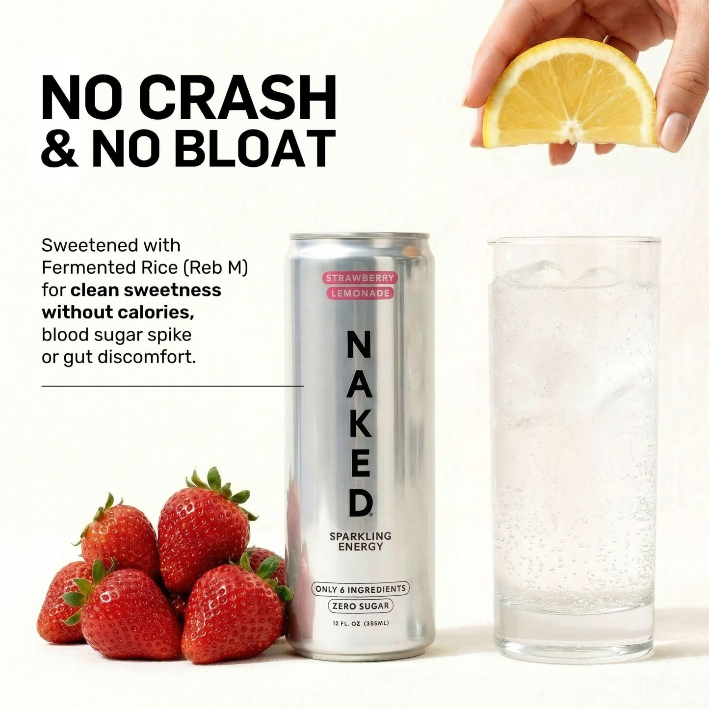 Strawberry Lemonade Naked Sparkling Energy - Strawberry Lemonade for Easy Daily Protein Drinks