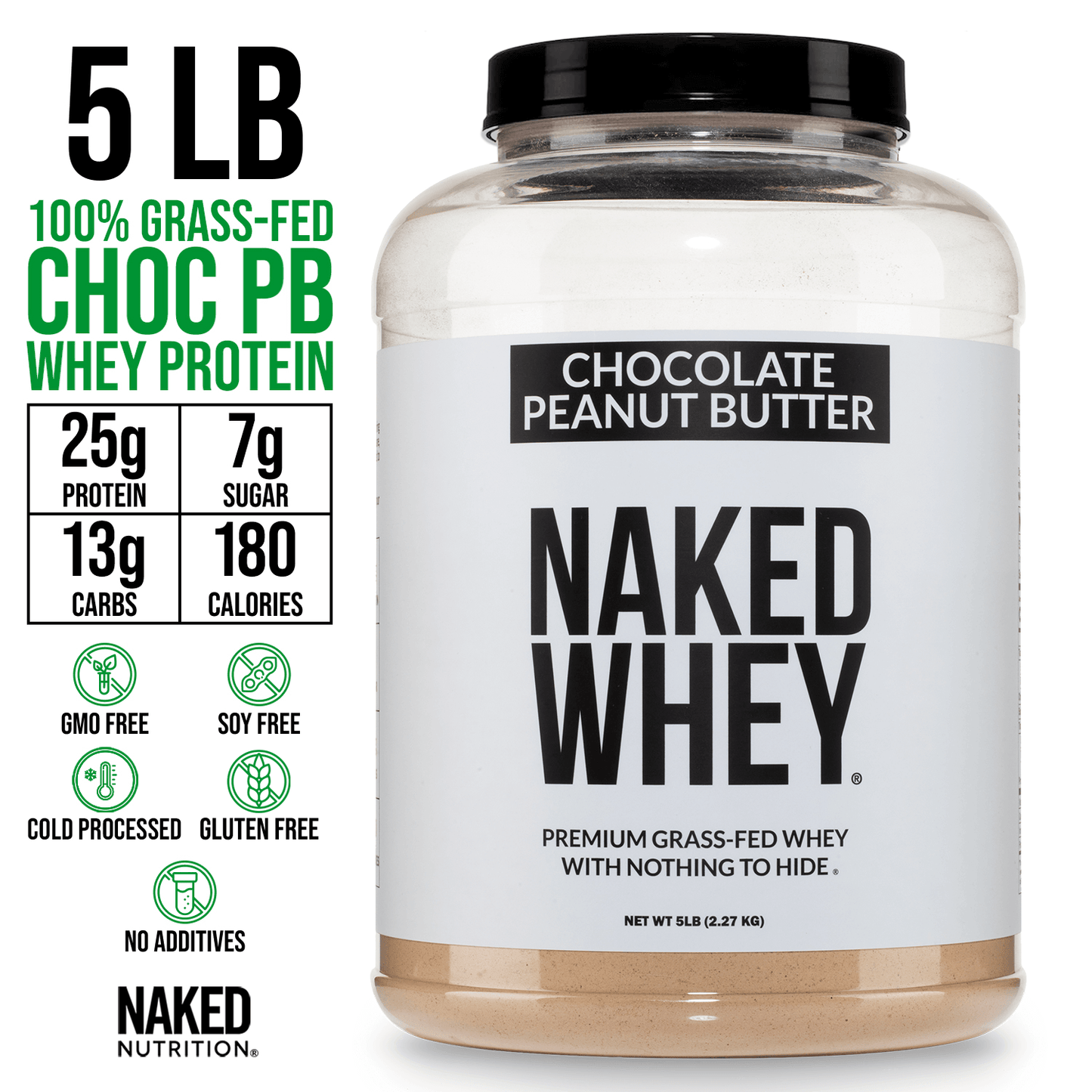 Chocolate Peanut Butter Whey Protein Powder - Chocolate PB with a Straightforward Protein Formula