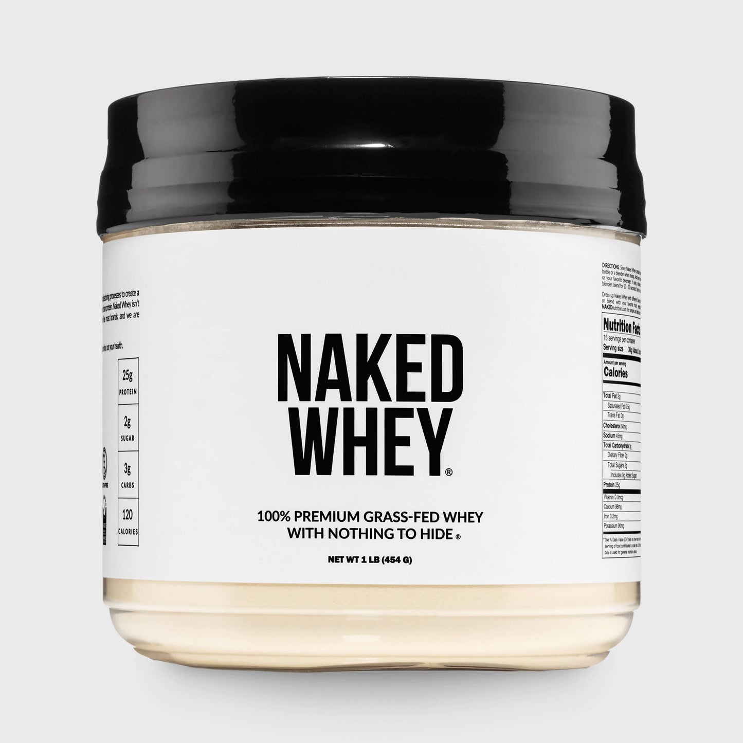 Grass Fed Whey Protein Powder - Unflavored - Compact Size with a Straightforward Protein Formula