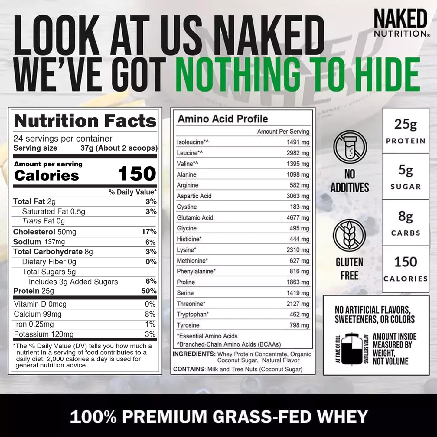Vanilla Whey Protein Powder - Vanilla - Standard Size with a Straightforward Protein Formula