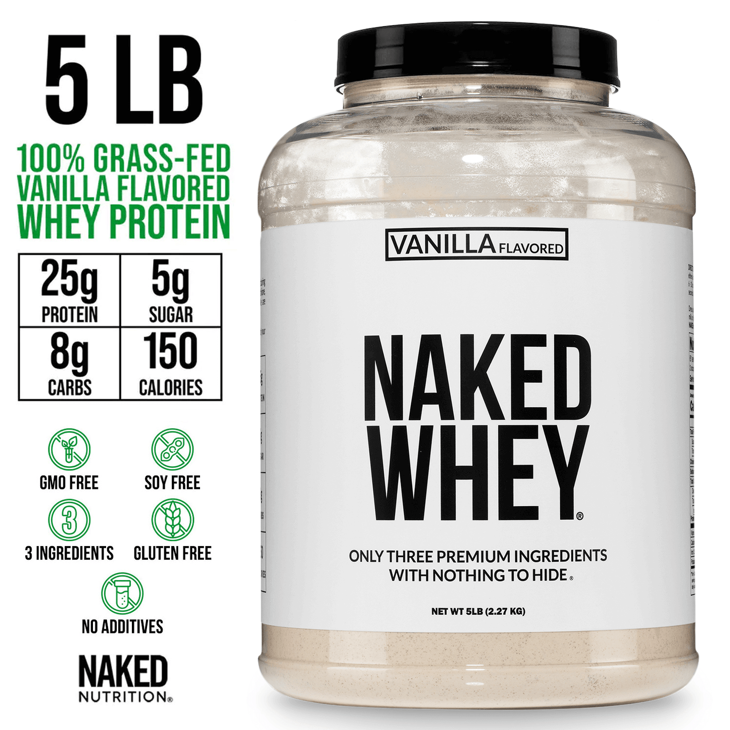 Vanilla Whey Protein Powder - Vanilla - Value Size with a Straightforward Protein Formula