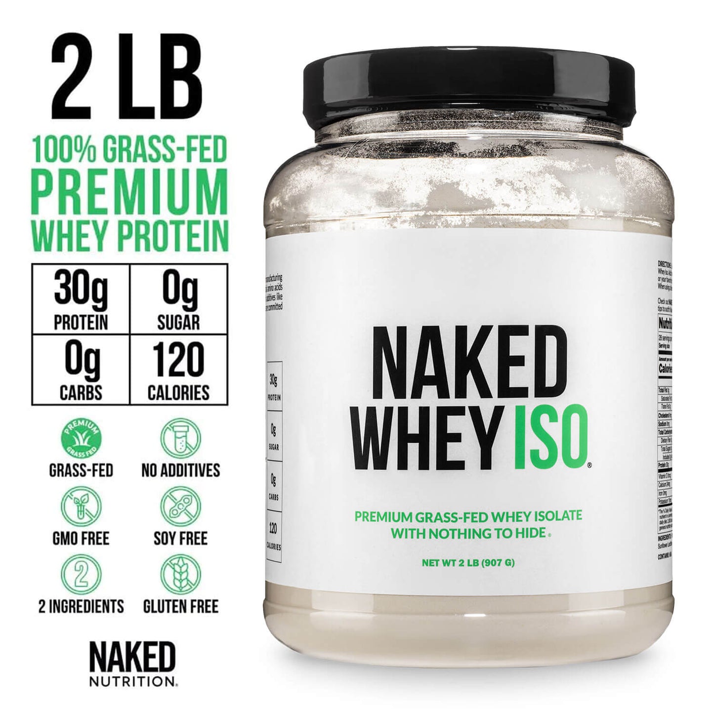 Grass Fed Whey Isolate Protein Powder - Unflavored with a Straightforward Protein Formula