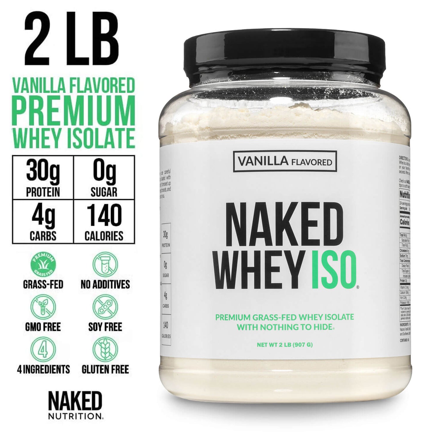 Vanilla Grass-Fed Whey Isolate Protein Powder - Vanilla with a Straightforward Protein Formula