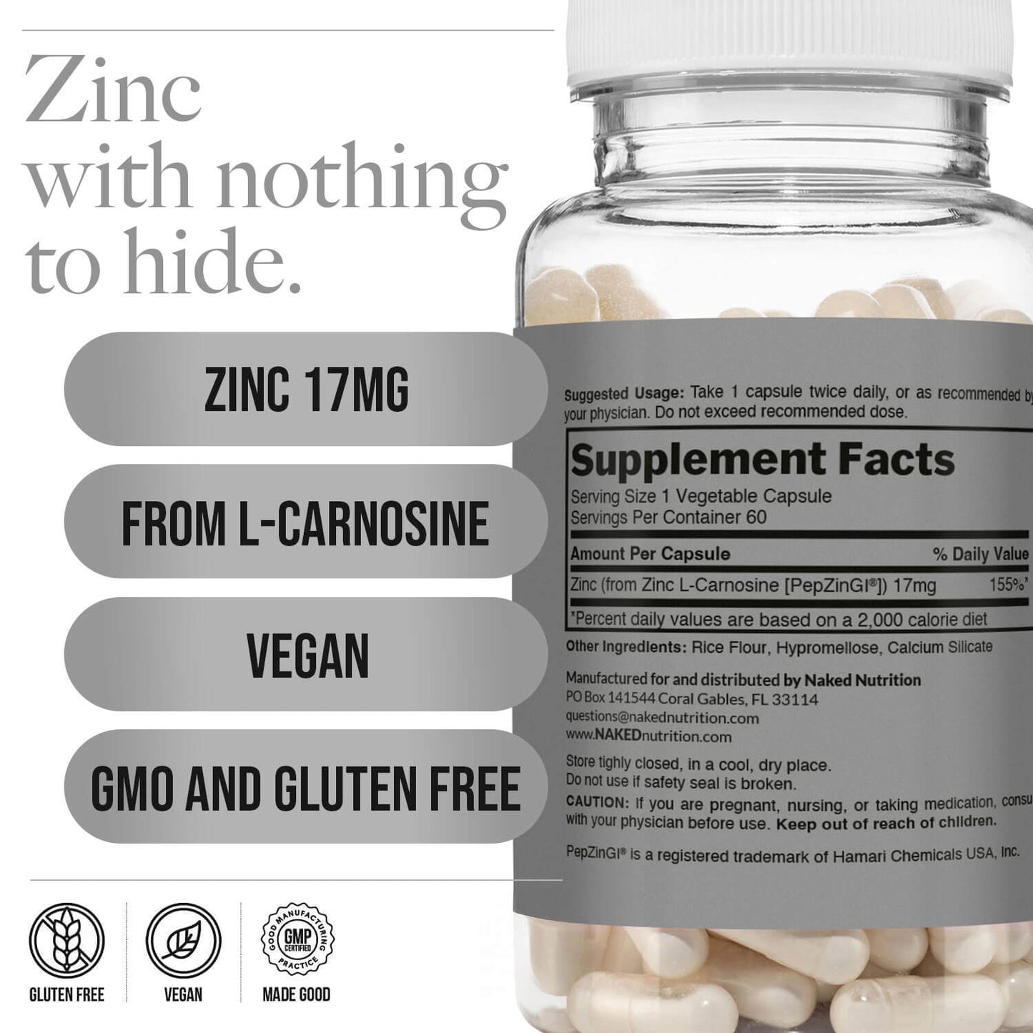 Daily Zinc Supplement - Zinc with a Practical Nutrition Supplement Format