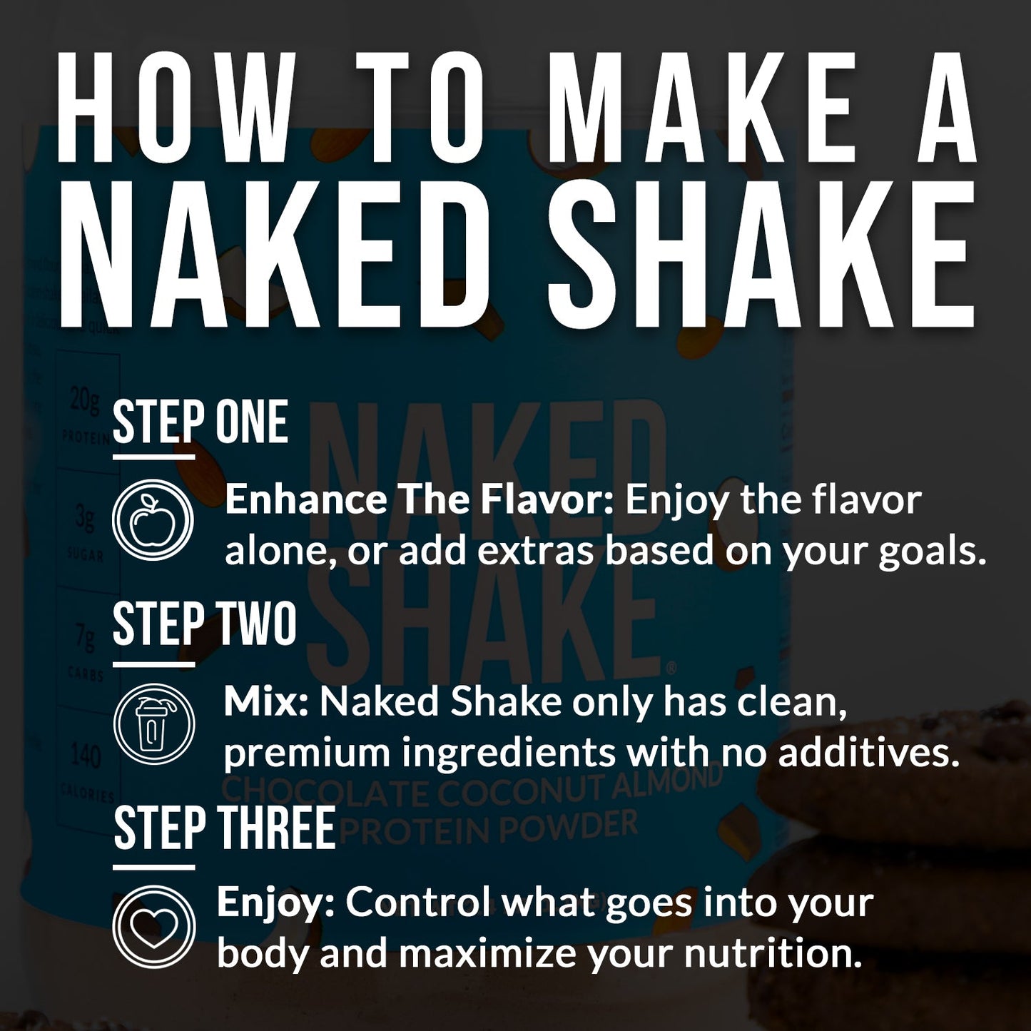 Chocolate Coconut Almond Protein Shake - Chocolate Coconut Almond for Easy Daily Protein Drinks