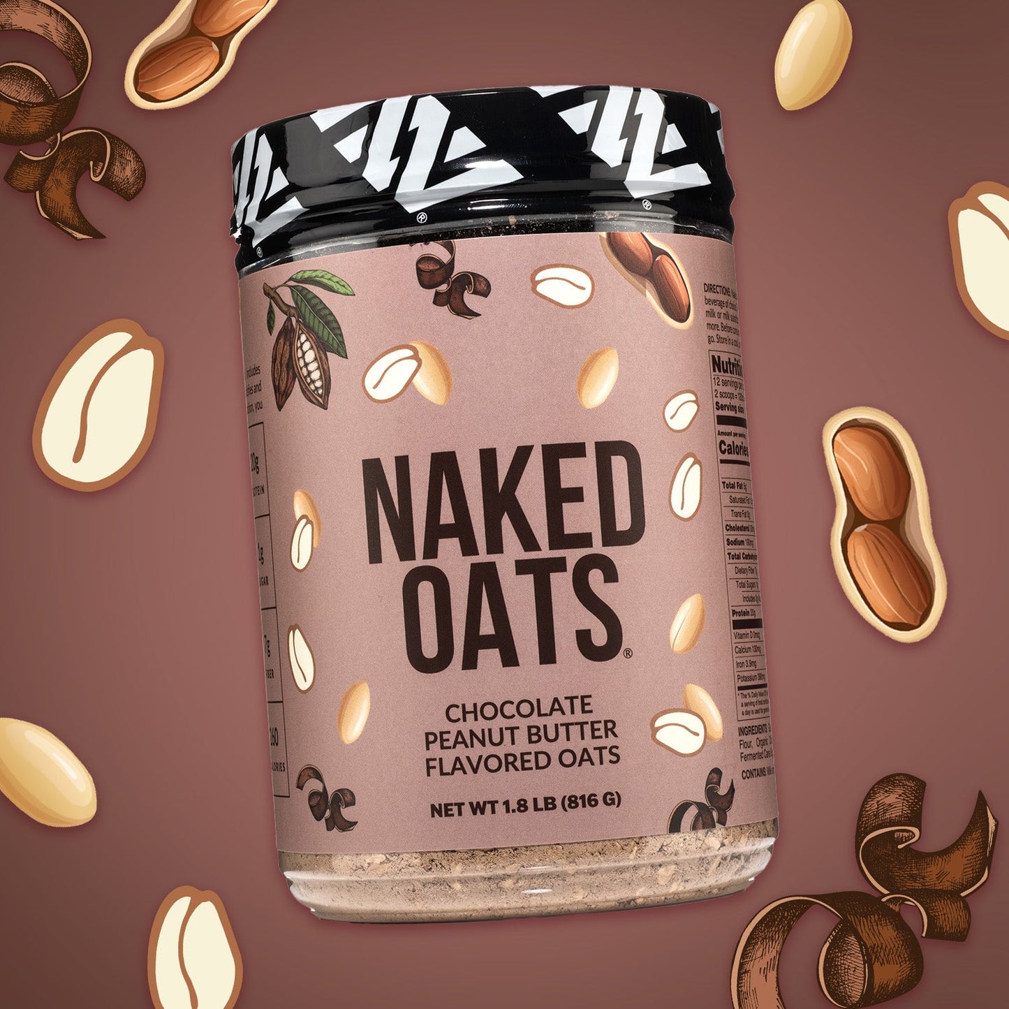 Chocolate Peanut Butter Protein Oats - Chocolate Peanut Butter with an Easy-Prep Protein Oat Formula