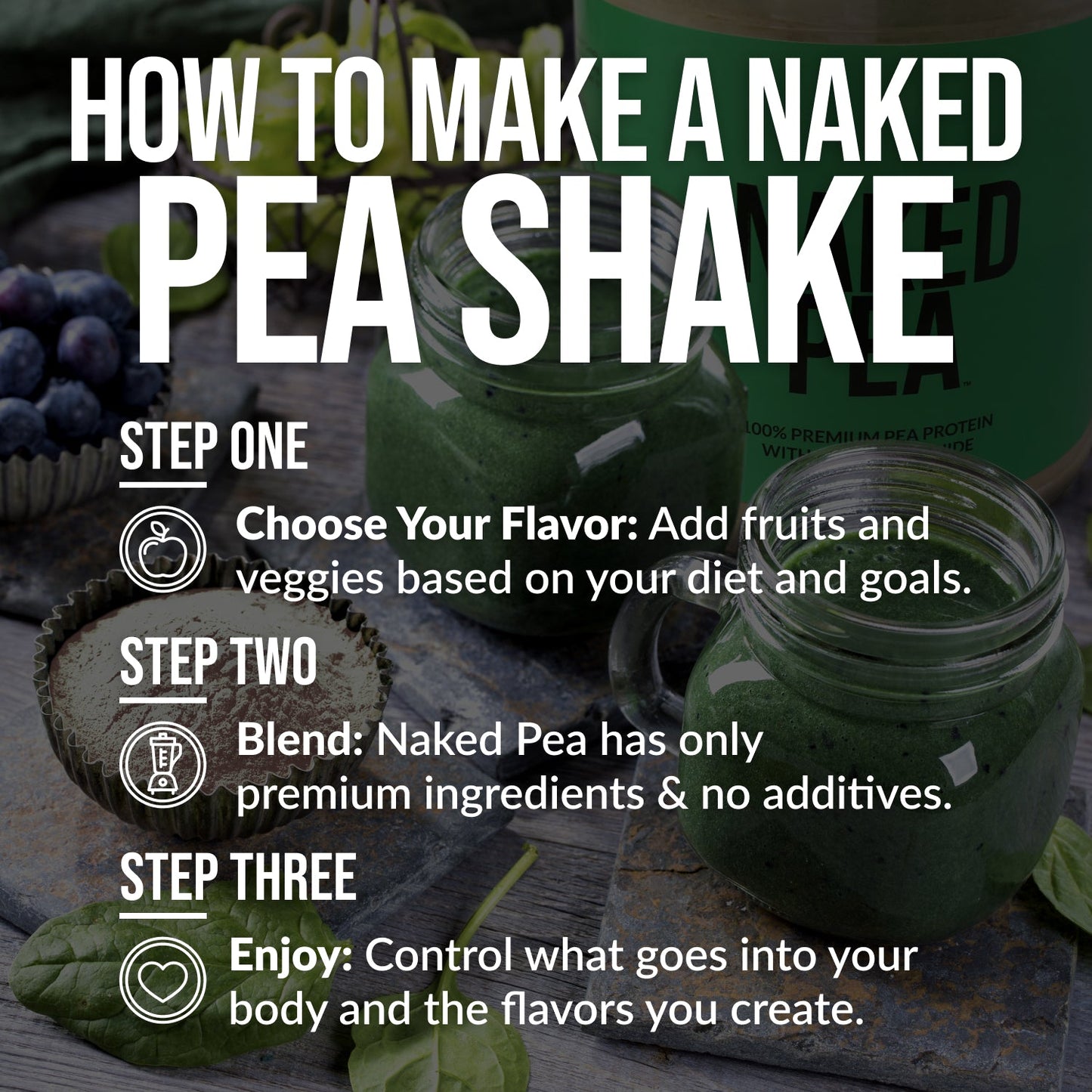 Chocolate Peanut Butter Pea Protein Powder - Chocolate PB - Chocolate Formula with a Straightforward Protein Formula