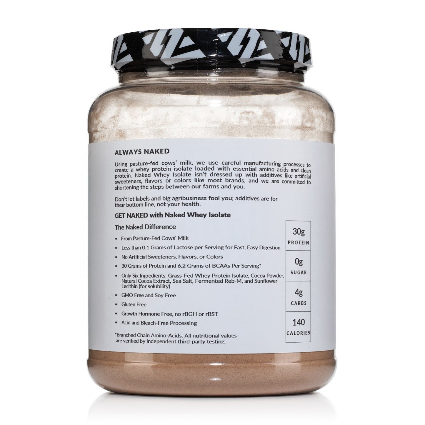 Chocolate Grass-Fed Whey Isolate Protein Powder - Chocolate with a Straightforward Protein Formula