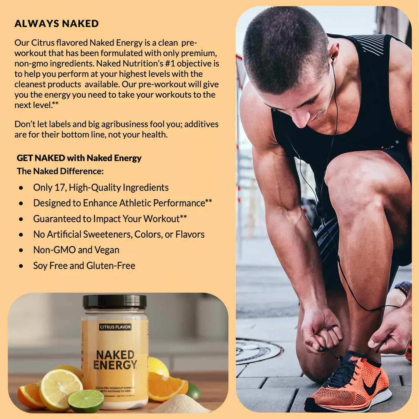 Citrus Pre Workout Supplement - Citrus for Flexible Active-Nutrition Use