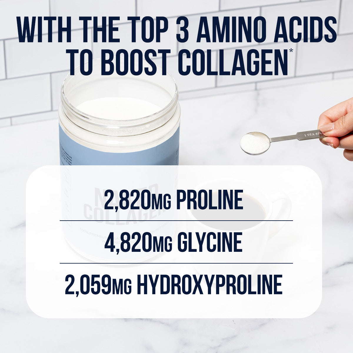 Chocolate Collagen Peptides with Hyaluronic Acid - Chocolate Advanced Collagen Peptides for Easy Mixing at Home or On the Go