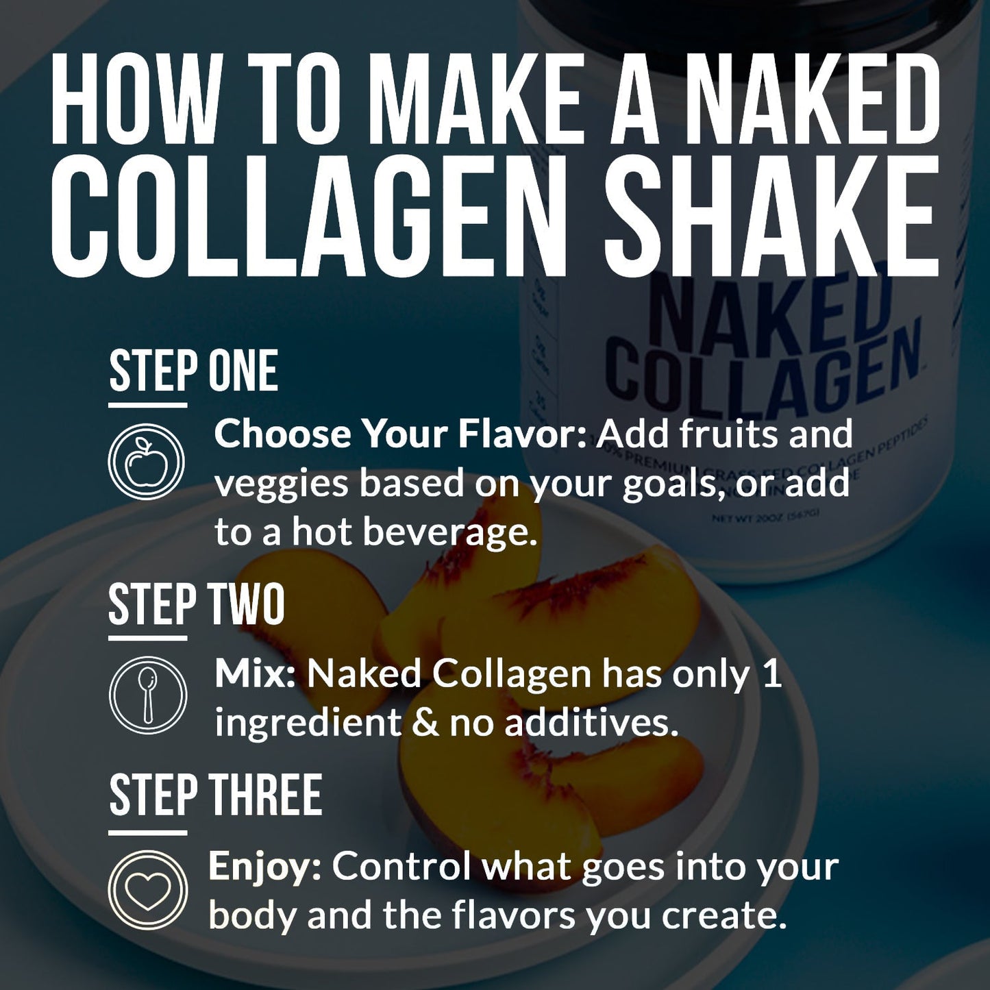 Chocolate Collagen Peptides with Hyaluronic Acid - Chocolate Advanced Collagen Peptides for Easy Mixing at Home or On the Go