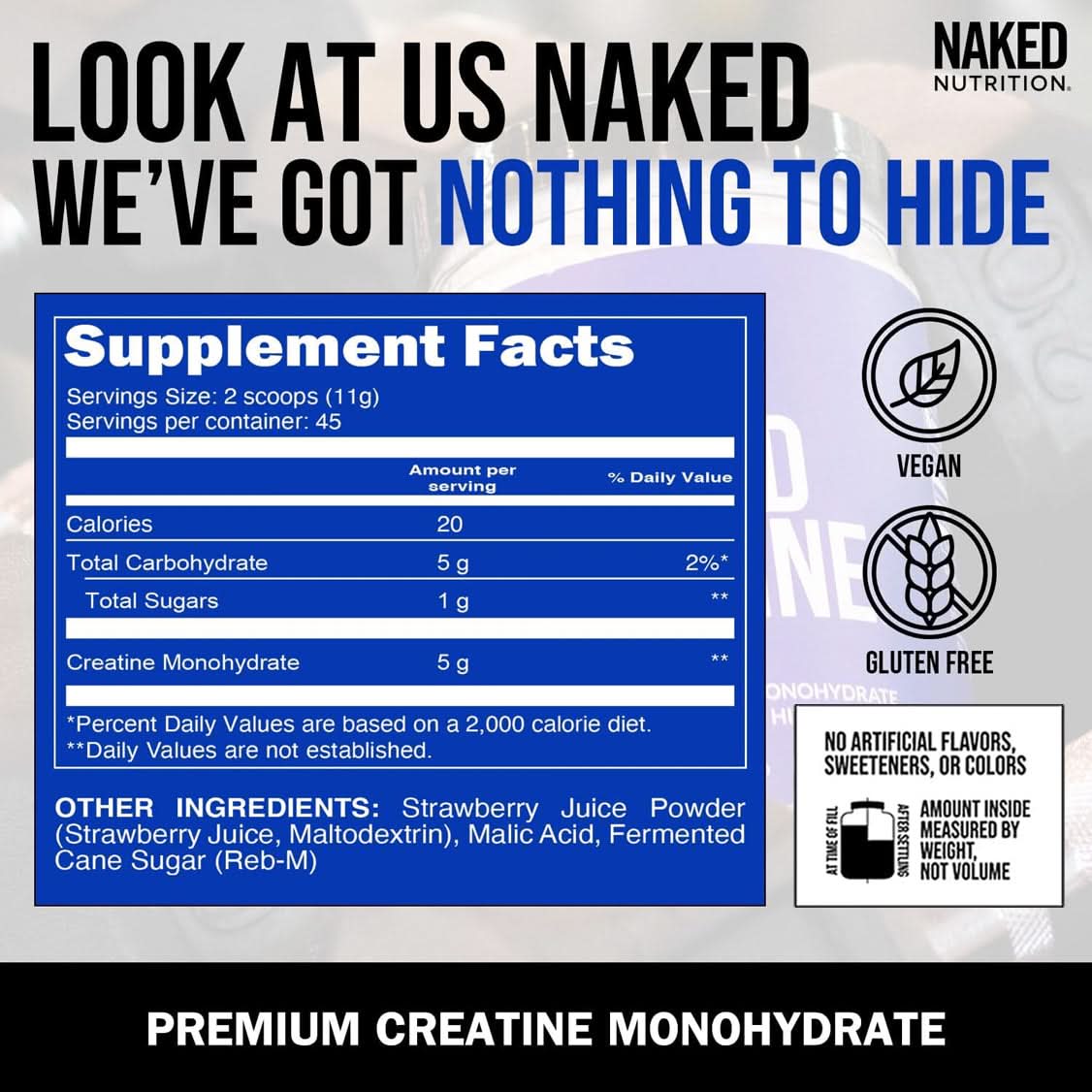 Strawberry Creatine Monohydrate Powder - Strawberry for Flexible Active-Nutrition Use