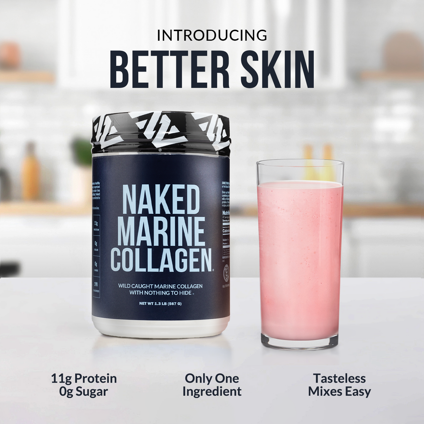 Marine Collagen Peptides Protein Powder - Marine Collagen for Easy Mixing at Home or On the Go