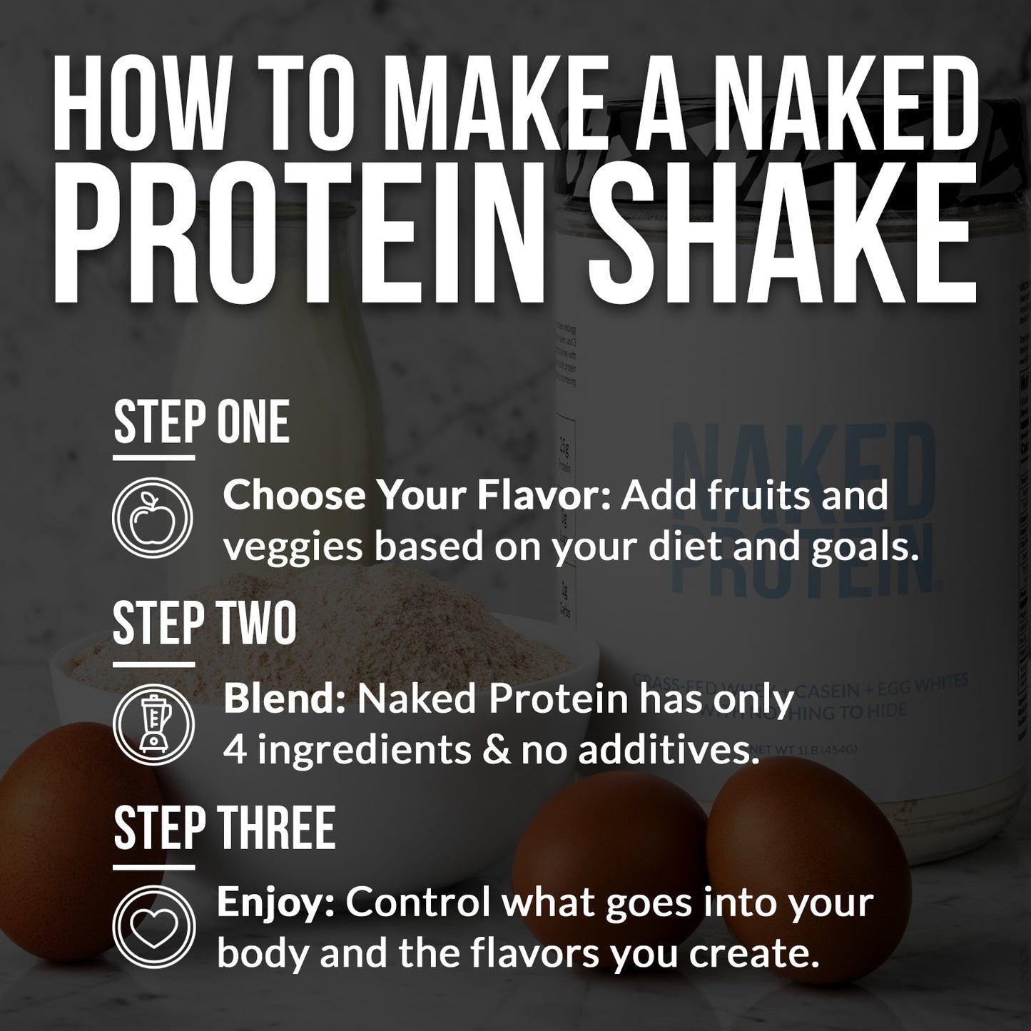 Protein Powder Blend - 3LB Egg Whey & Casein Protein Blend - 3LB with a Straightforward Protein Formula