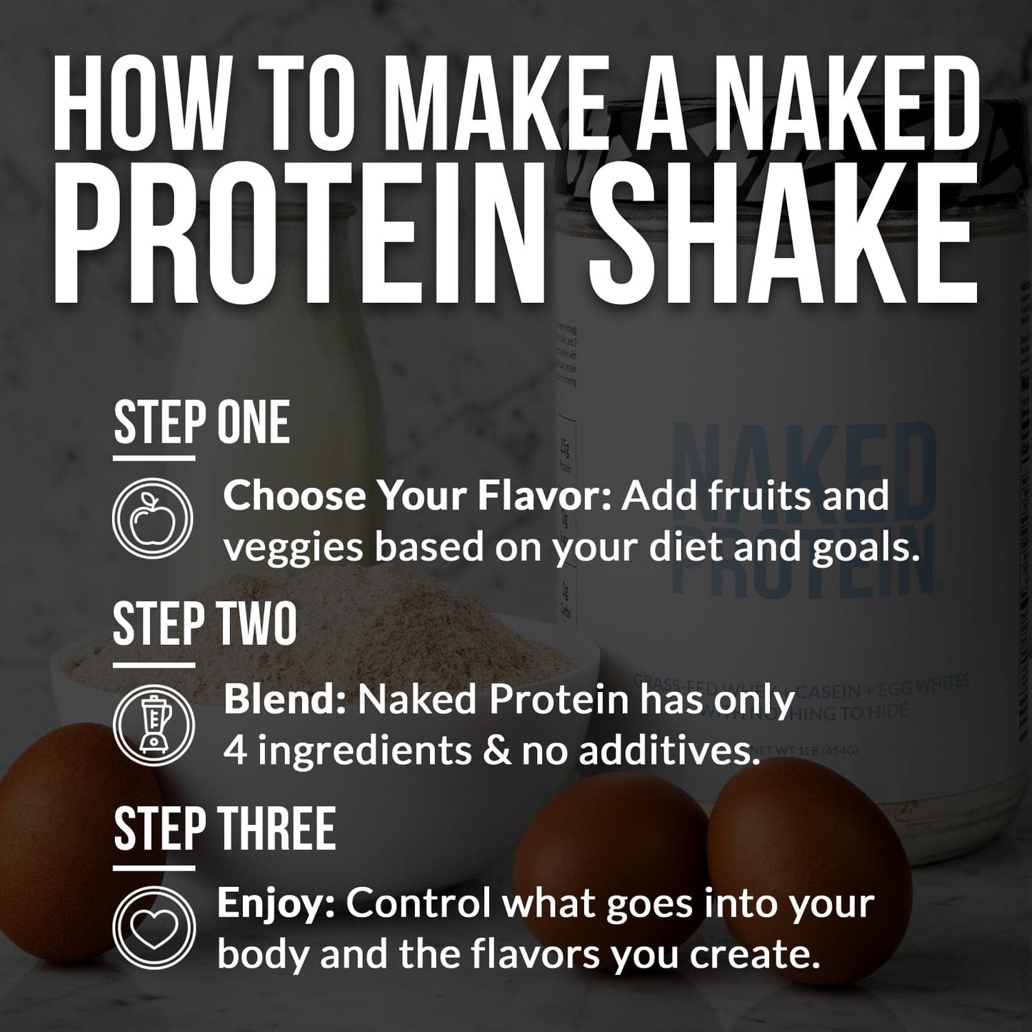 Protein Powder Blend - 1LB Egg Whey & Casein Protein Blend - 1LB with a Straightforward Protein Formula