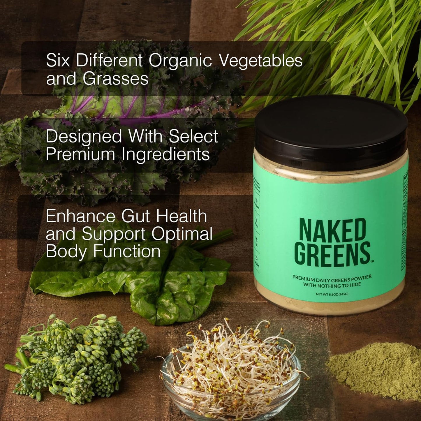 Organic Greens, Prebiotic & Probiotic Powder with a Practical Everyday Format