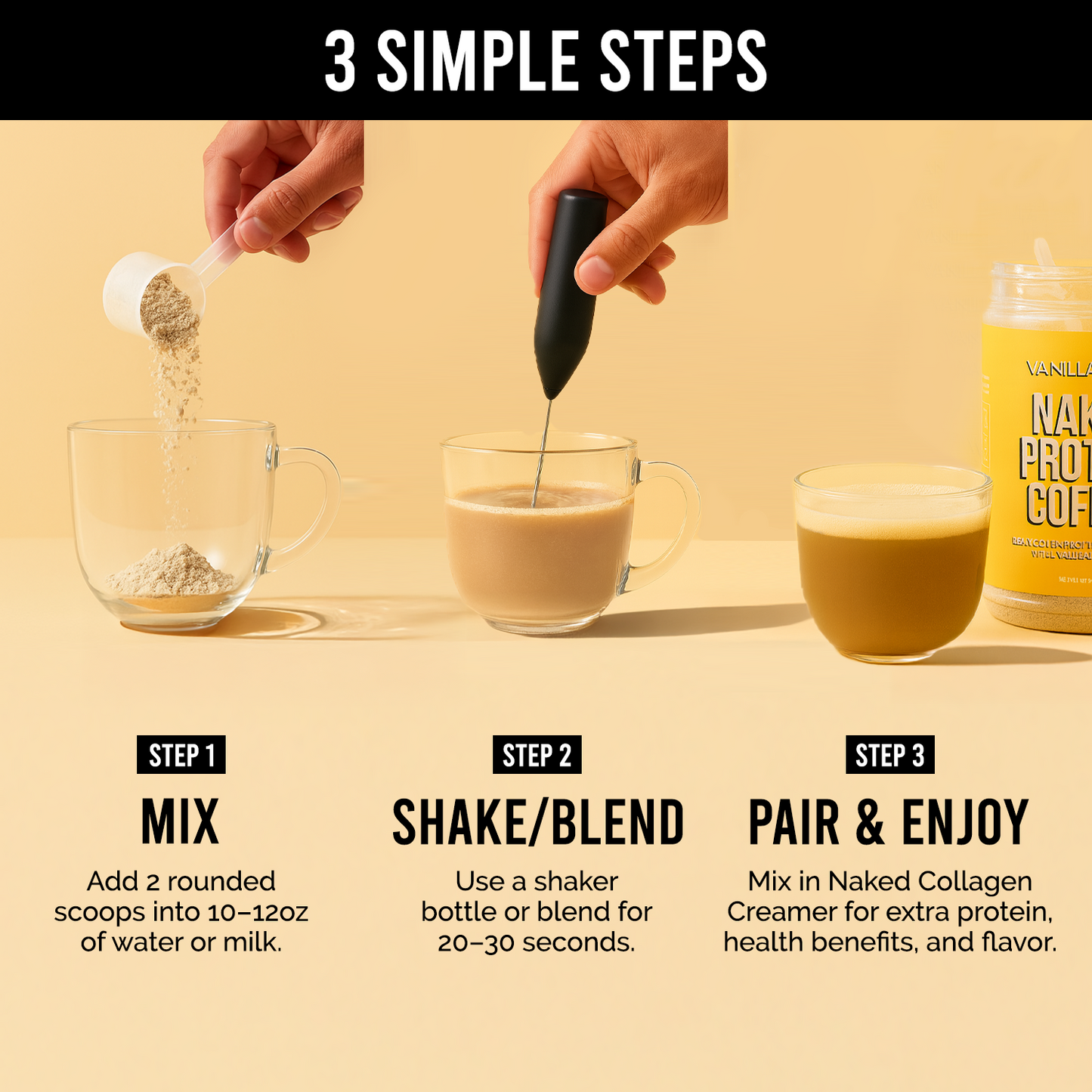 Vanilla Latte Protein Iced Coffee - Vanilla Latte for Easy Mixing at Home or On the Go