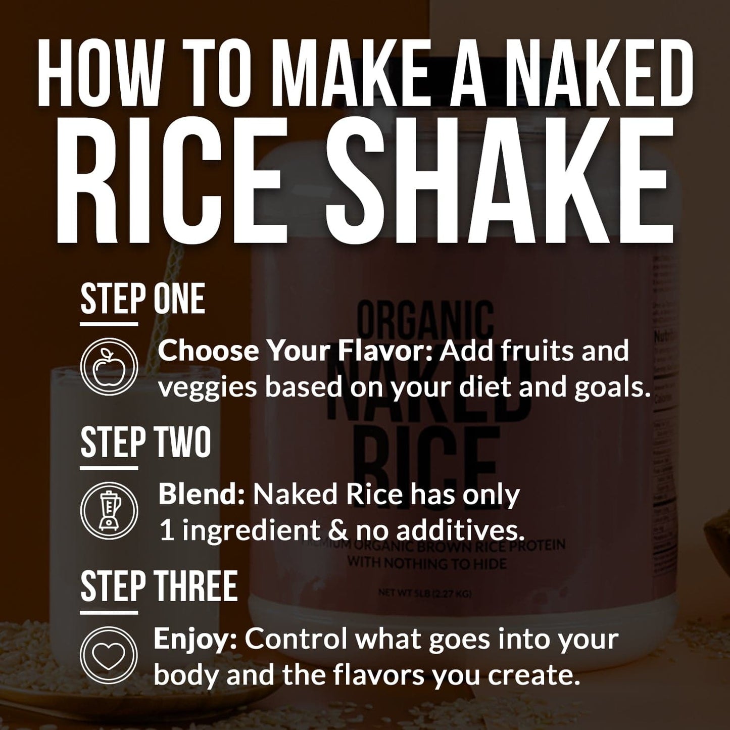 Organic Brown Rice Protein Powder - 5LB Unflavored with a Straightforward Protein Formula