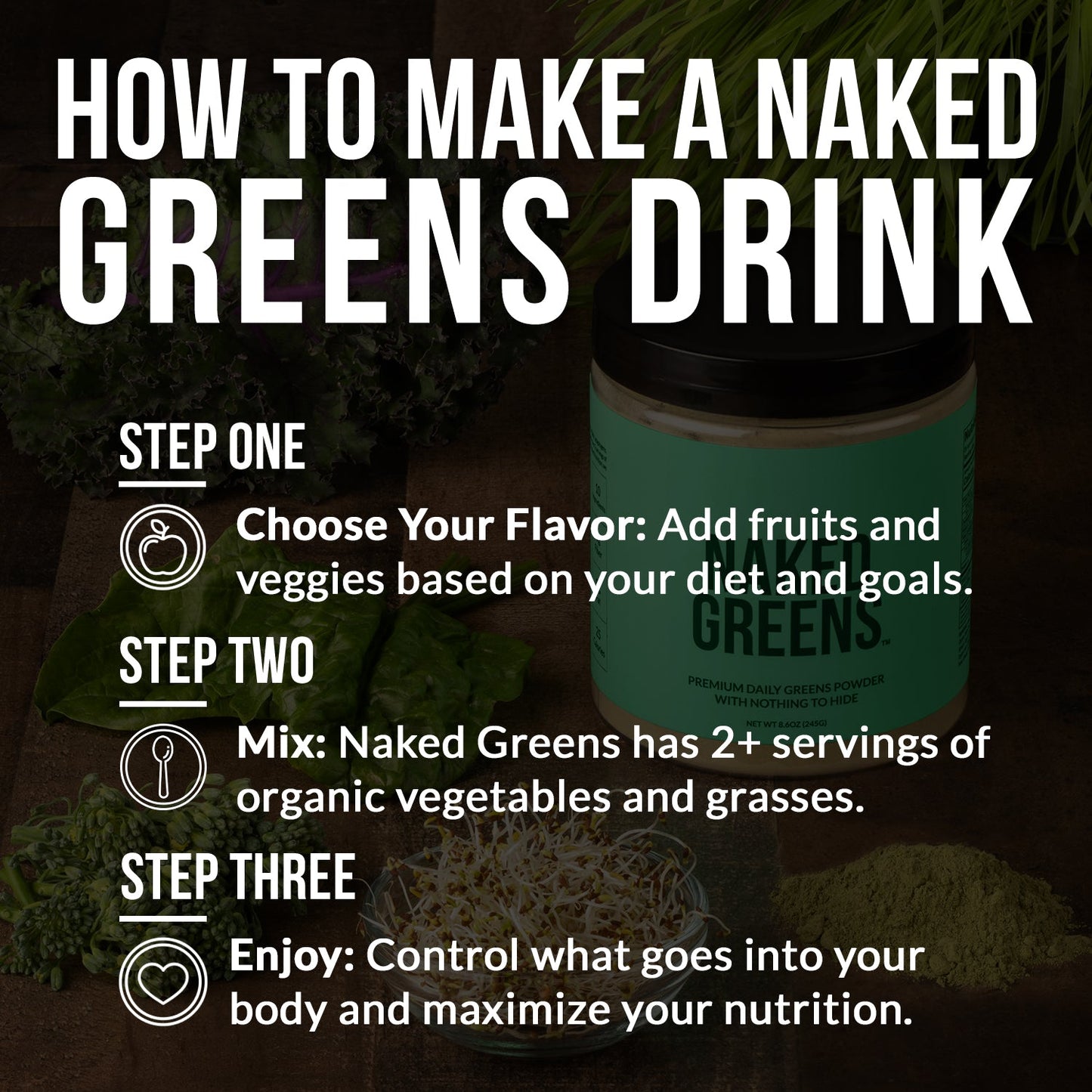 Organic Greens, Prebiotic & Probiotic Powder with a Practical Everyday Format