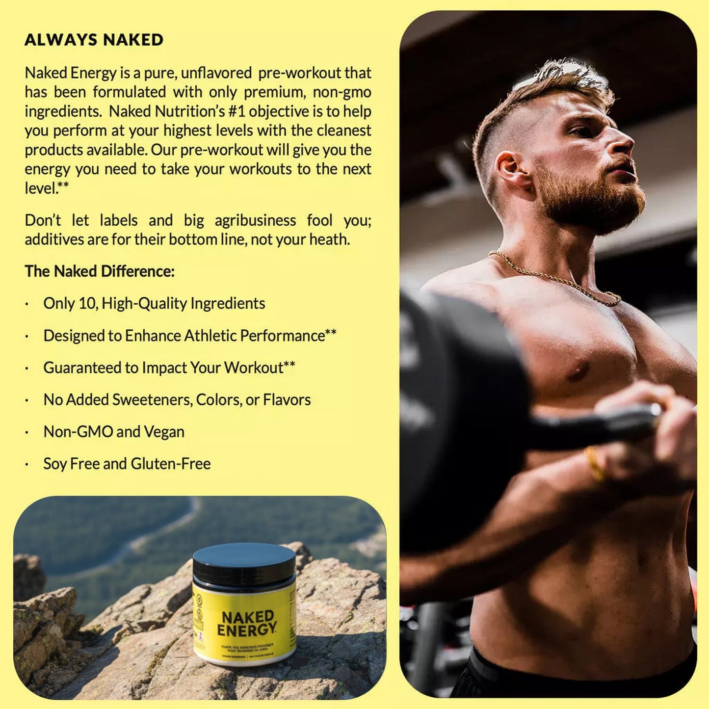 Pre Workout Supplement - Unflavored for Flexible Active-Nutrition Use
