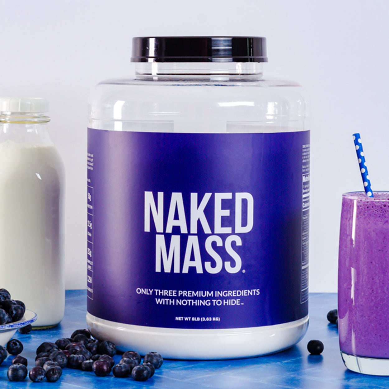 Strawberry Mass Gainer Protein Supplement - Strawberry for Blending into Daily Nutrition Shakes